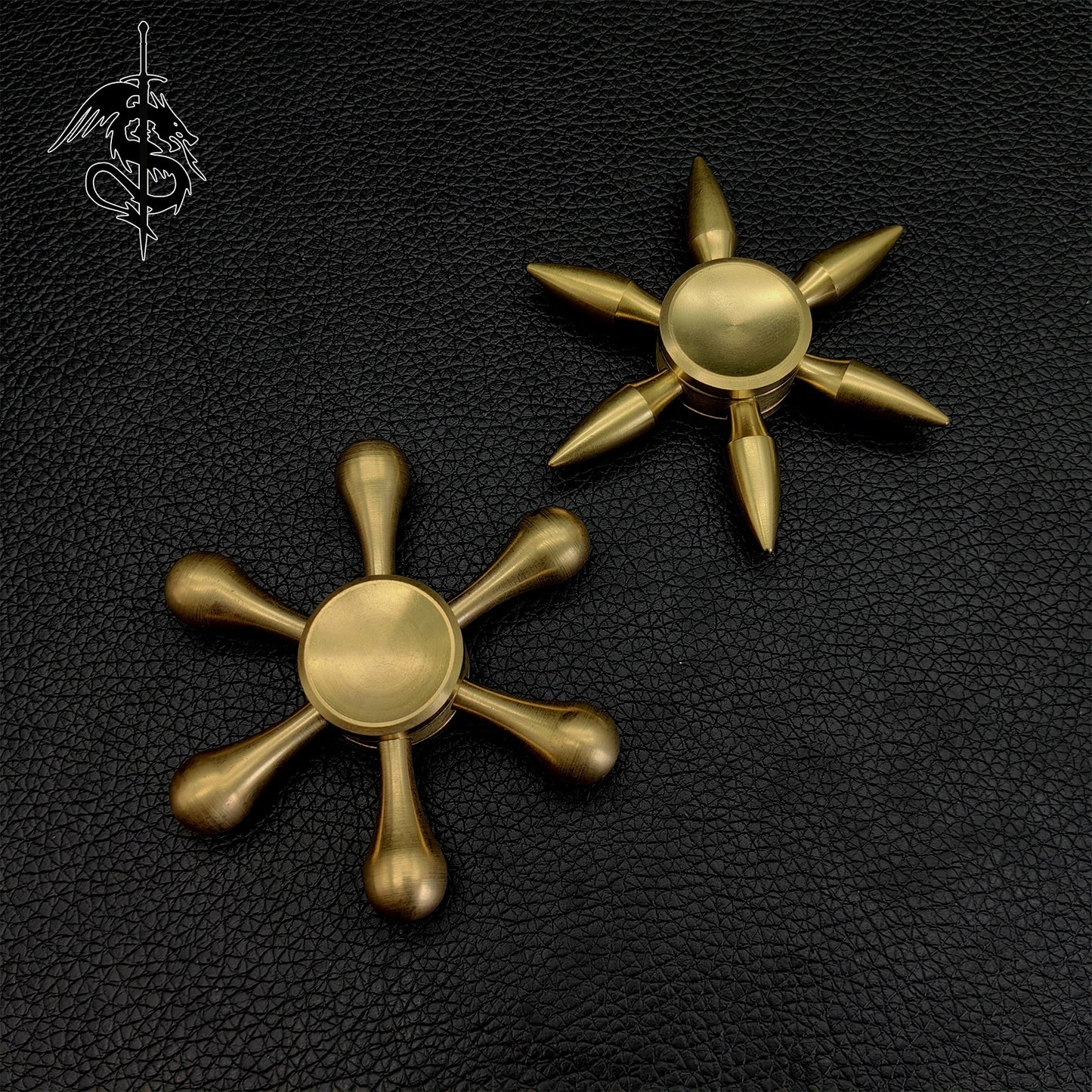 Brass Water Droplet And Sun Rotating Toy Fingertip Spinner