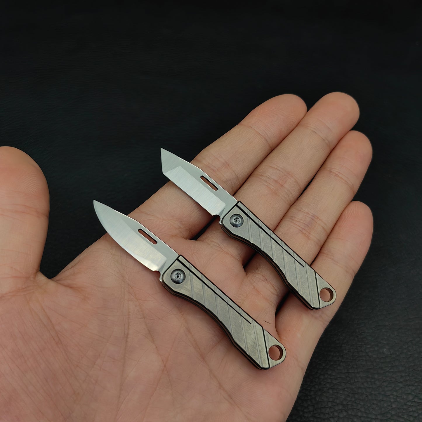 Titanium EDC Mini Folding Knife 2 In 1 Pack USA Stock