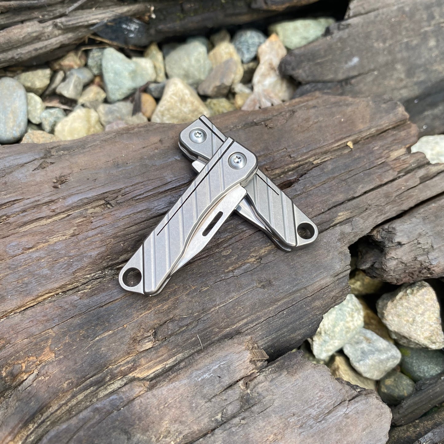 Titanium EDC Mini Folding Knife 2 In 1 Pack USA Stock