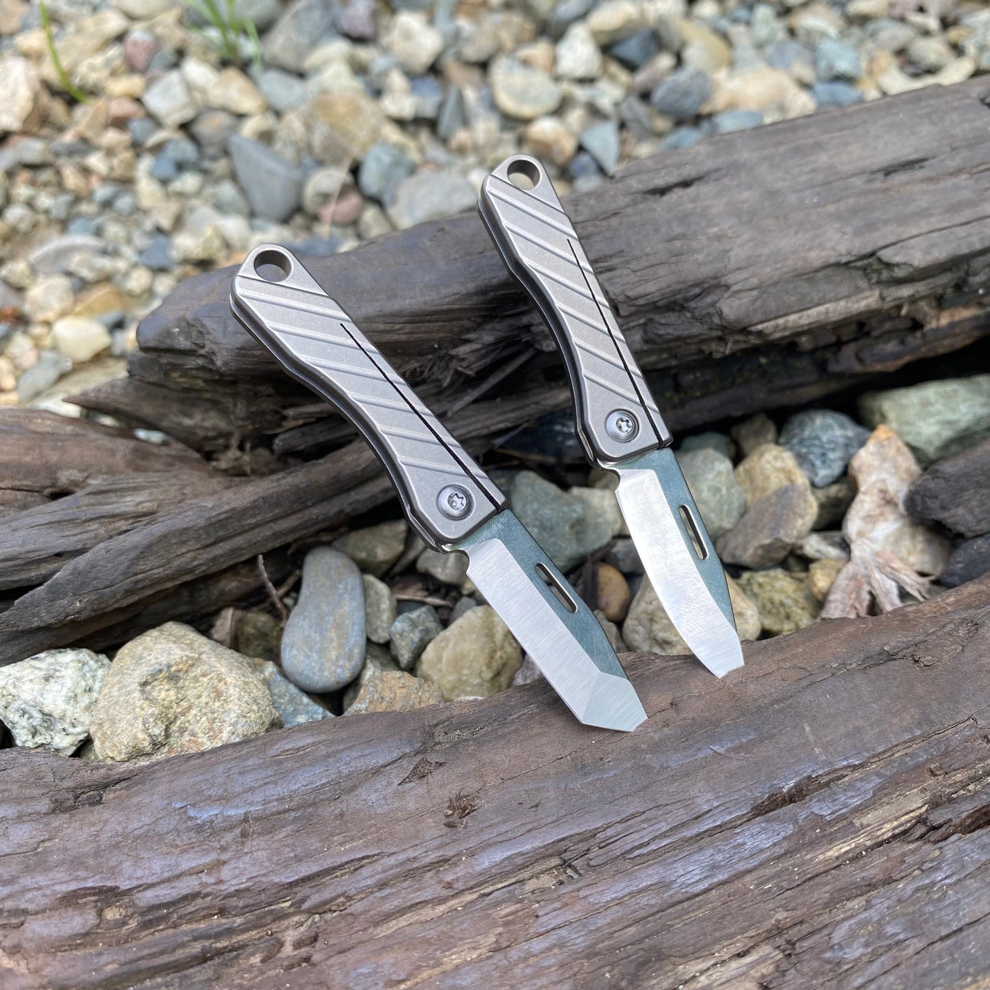 Titanium EDC Mini Folding Knife 2 In 1 Pack USA Stock