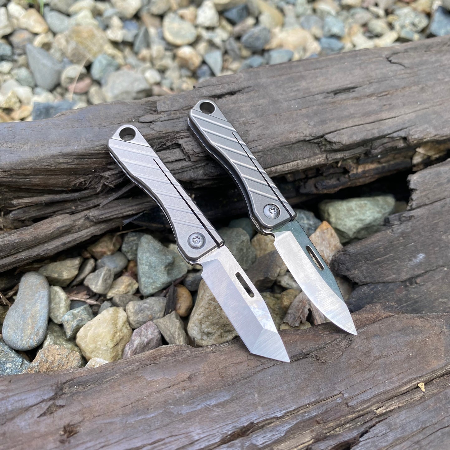 Titanium EDC Mini Folding Knife 2 In 1 Pack USA Stock