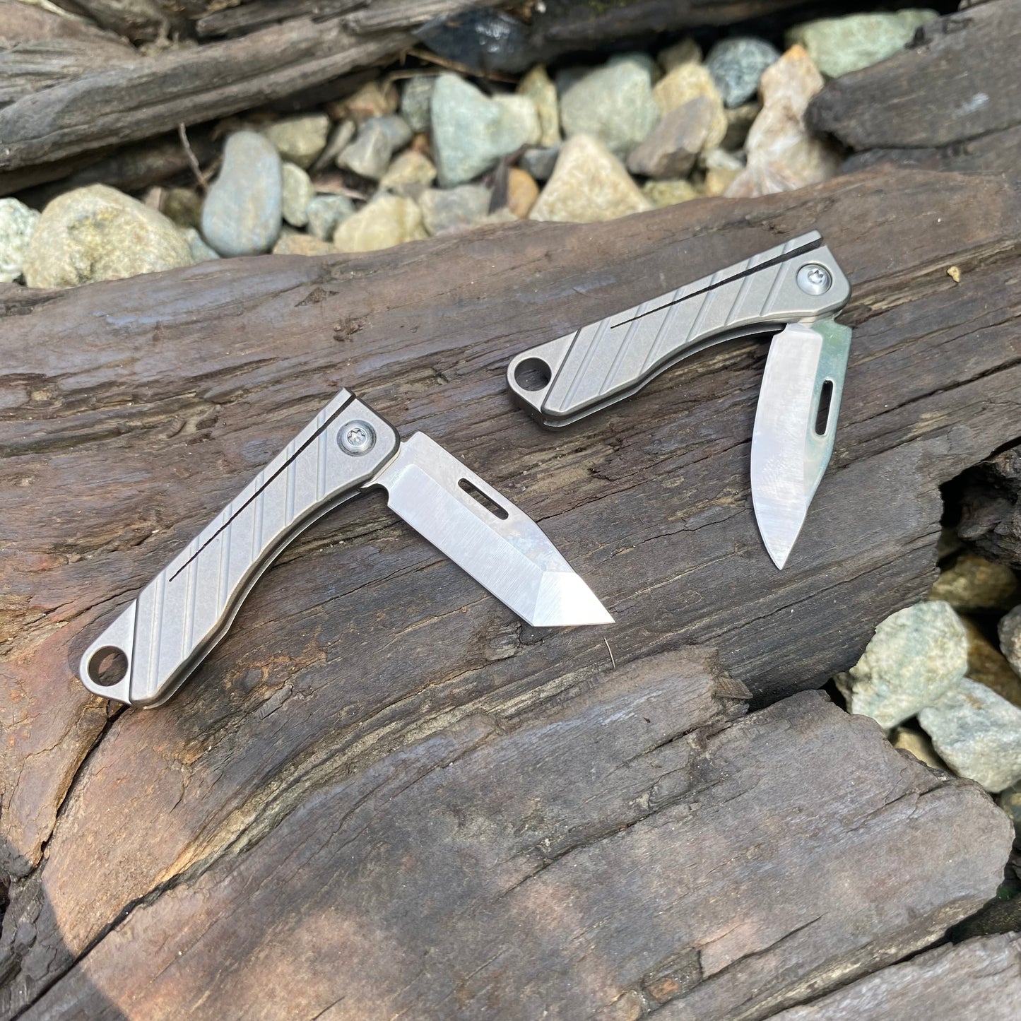 Titanium EDC Mini Folding Knife 2 In 1 Pack USA Stock