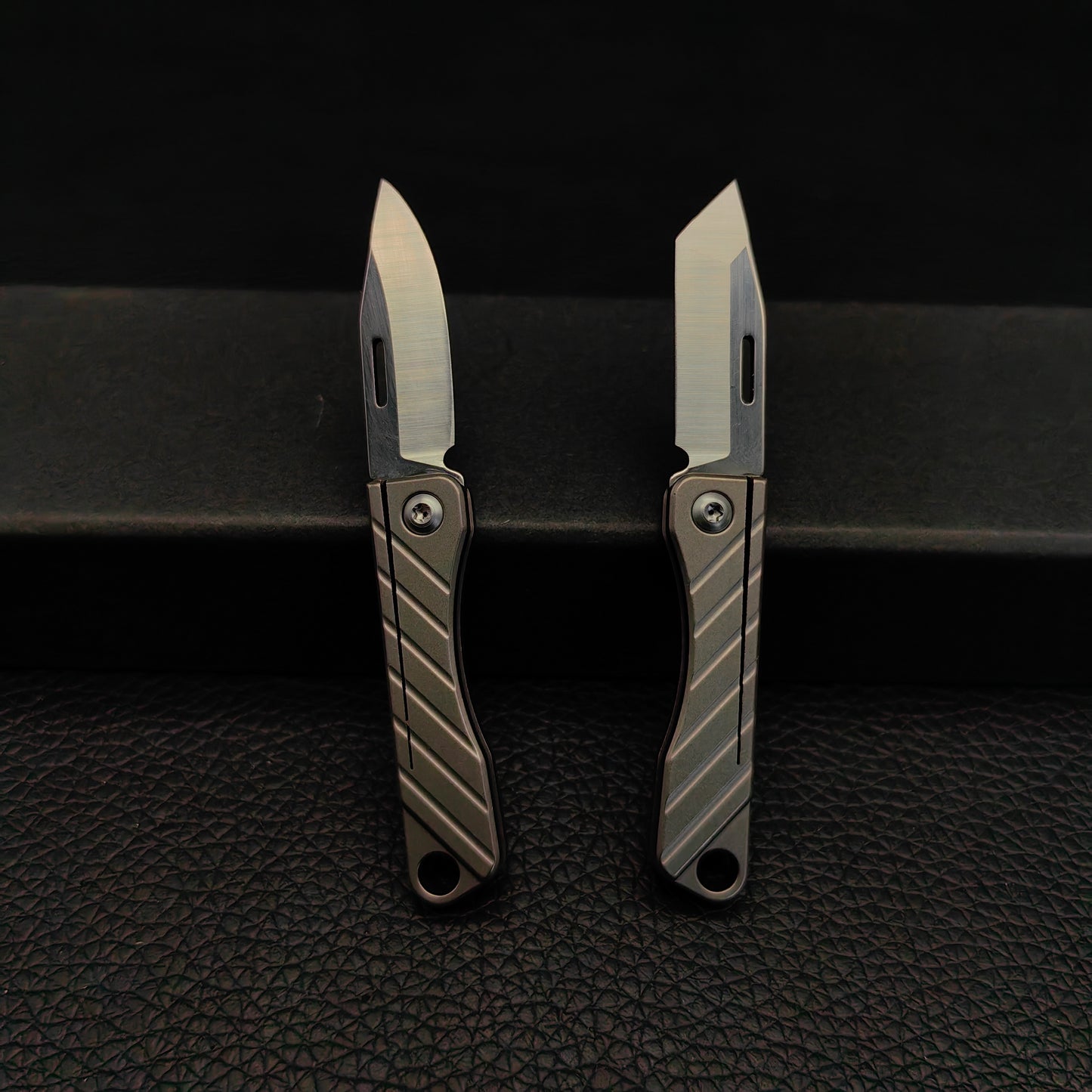 Titanium EDC Mini Folding Knife 2 In 1 Pack USA Stock