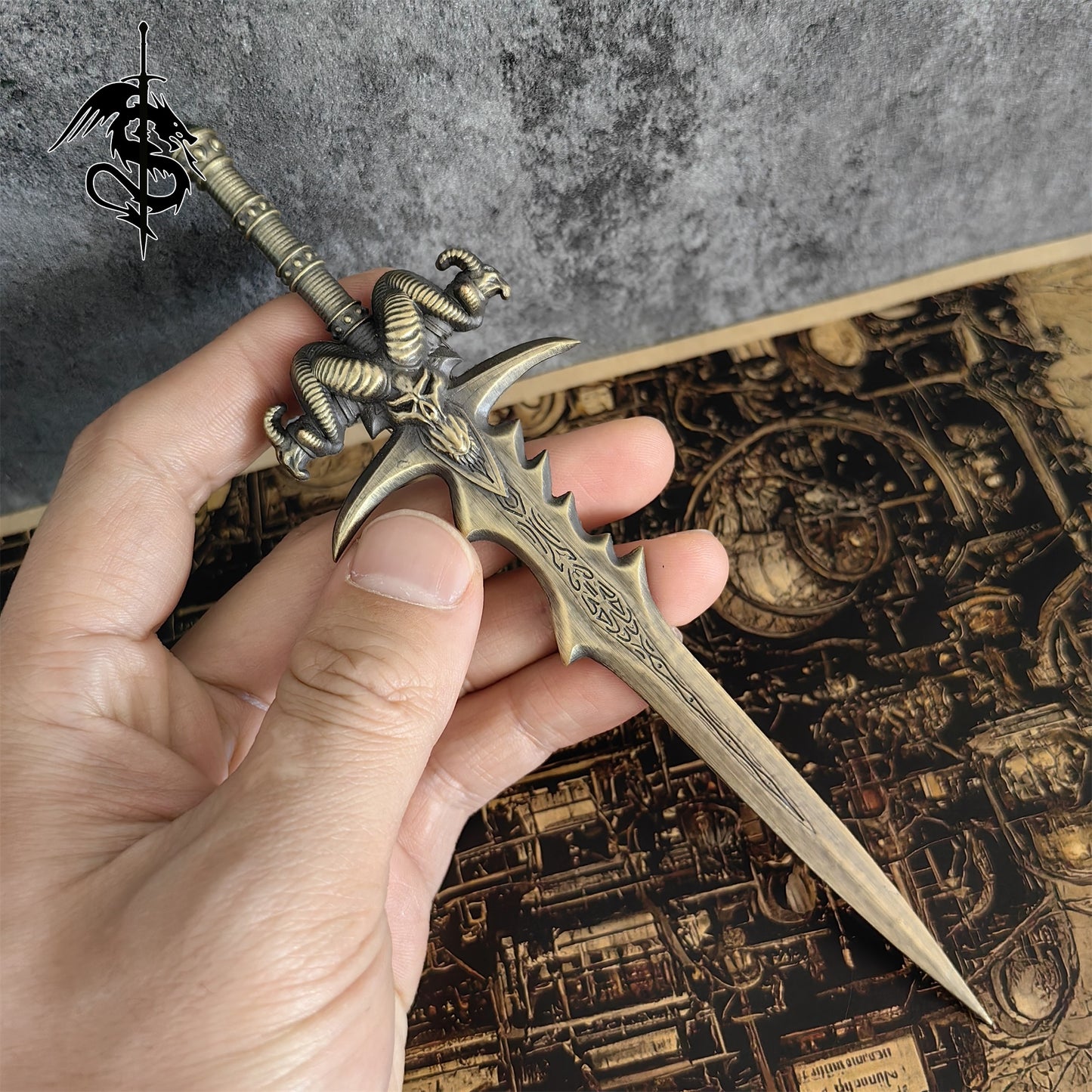 Metal Baphomet Demon Head Arthas Frostmourne Letter Opener