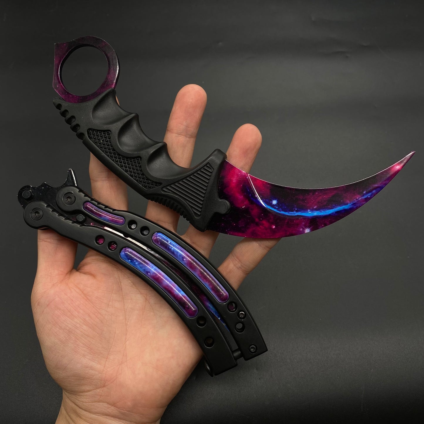 Galaxy Skin Karambit Trainer & Balisong Knife Gift Case