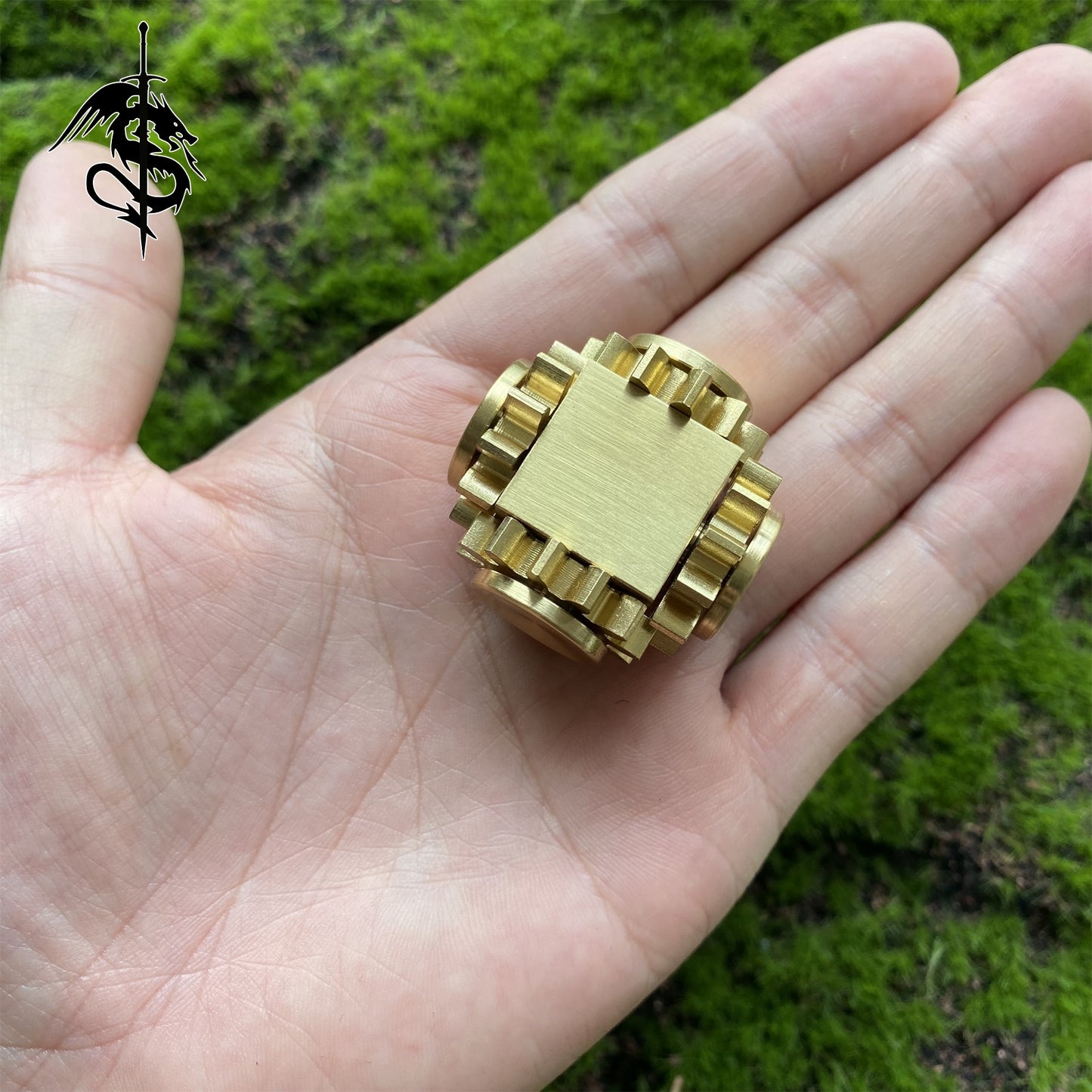 Brass Rotating Gear Rubik's Cube Fingertip Spinner