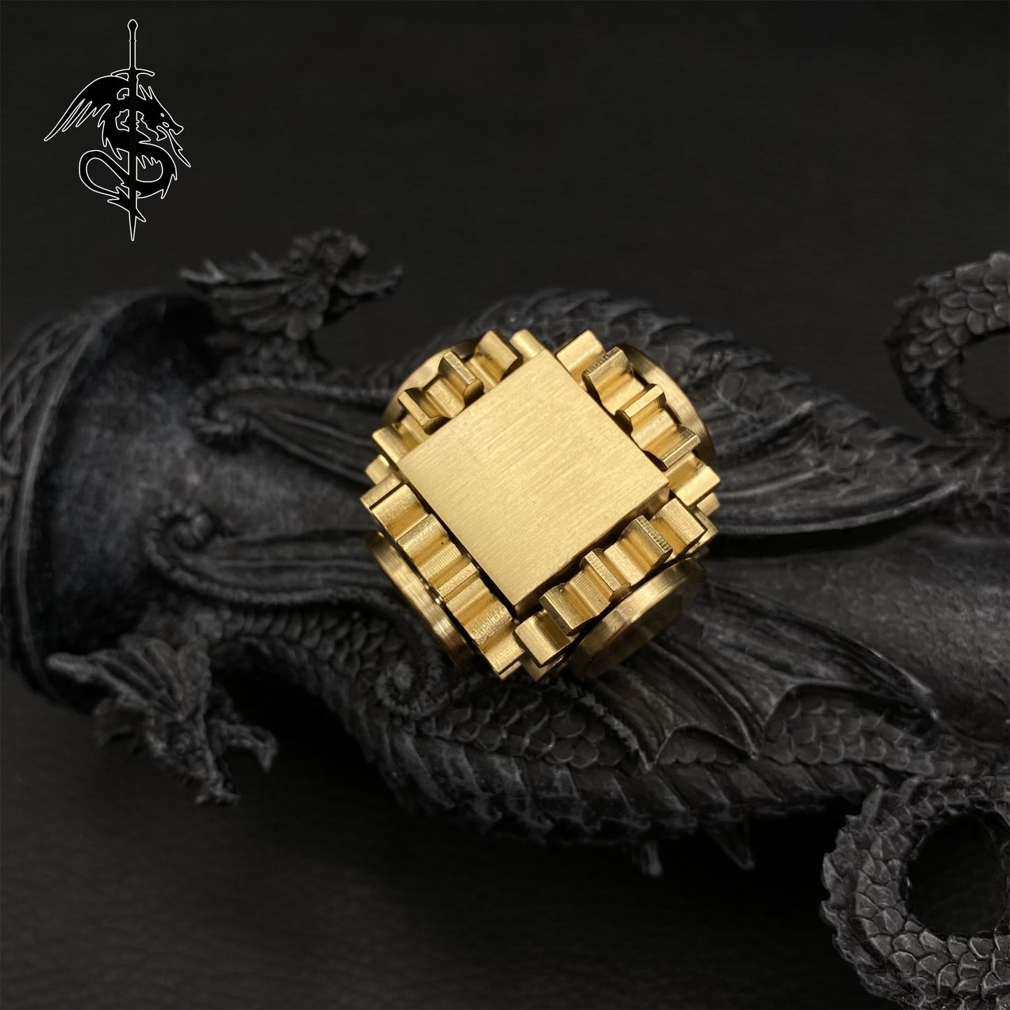 Brass Rotating Gear Rubik's Cube Fingertip Spinner