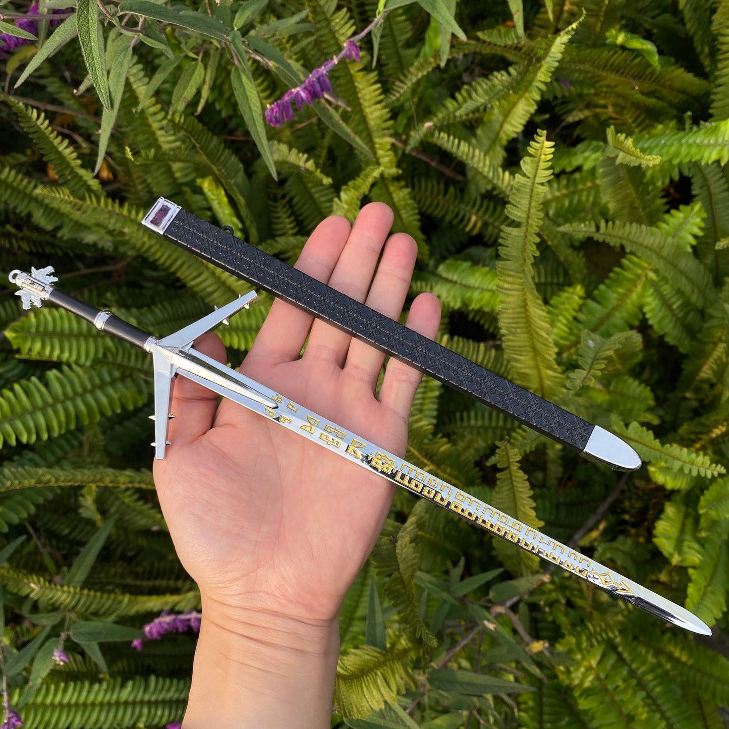 Aerondight Sword Small Metal Replica Geralt Silver Sword