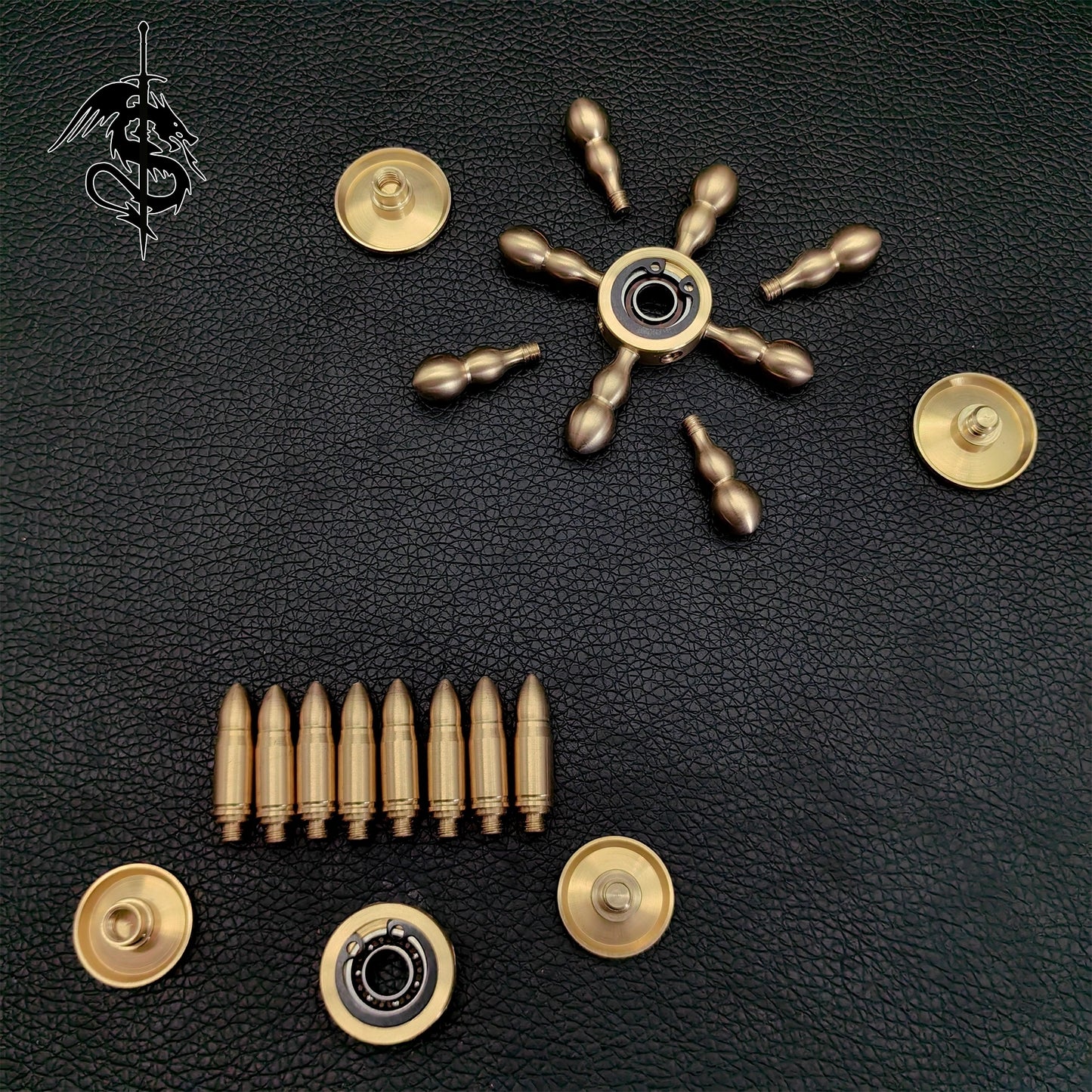 Brass Bullet And Gourd Rotating Toy Fingertip Spinner