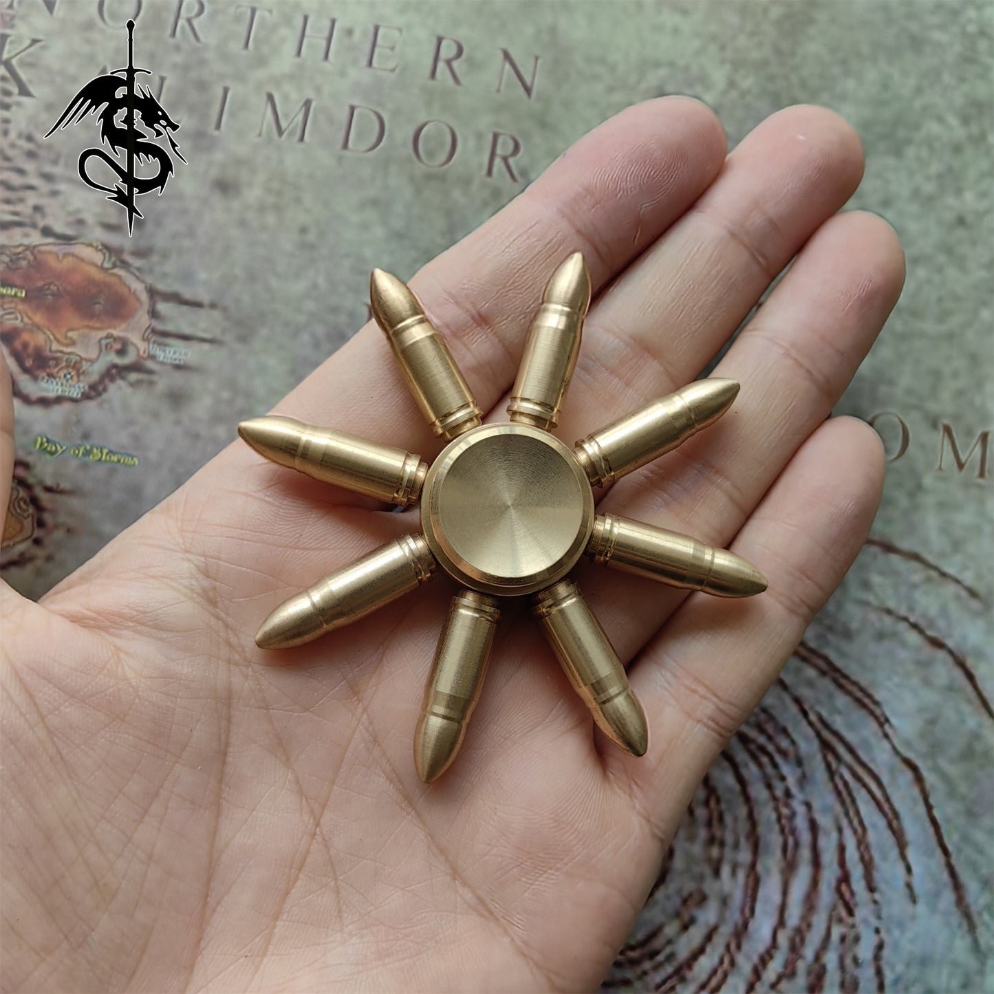 Brass Bullet And Gourd Rotating Toy Fingertip Spinner