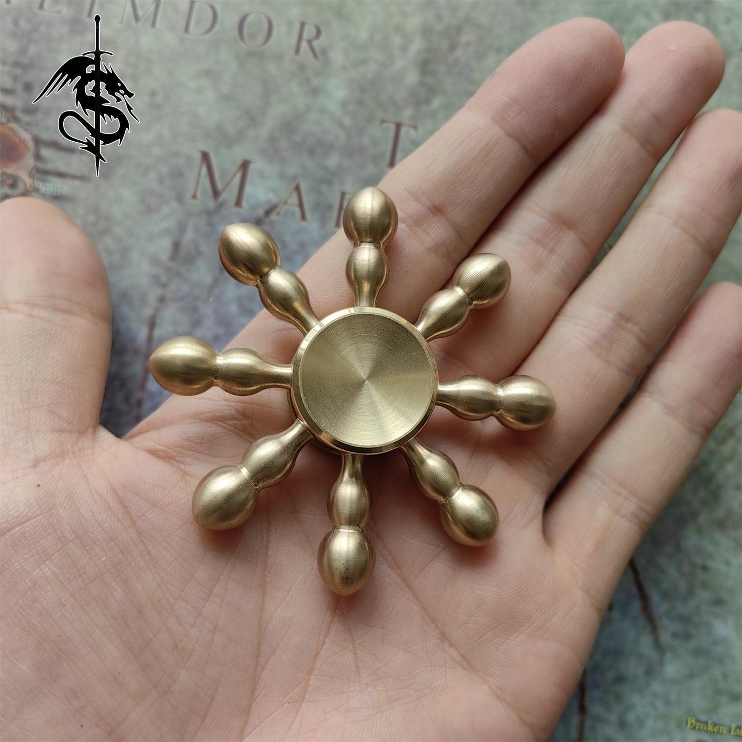 Brass Bullet And Gourd Rotating Toy Fingertip Spinner