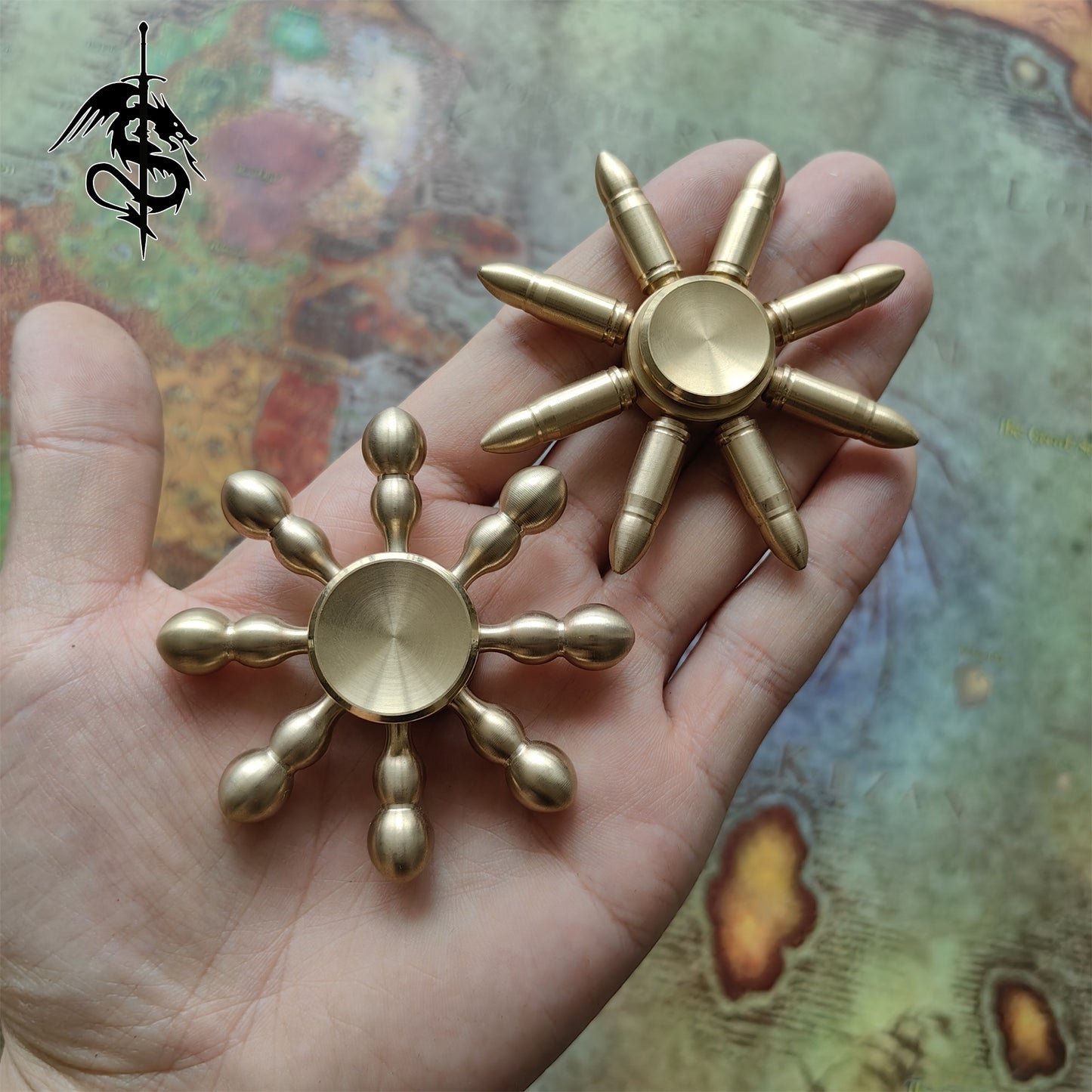 Brass Bullet And Gourd Rotating Toy Fingertip Spinner