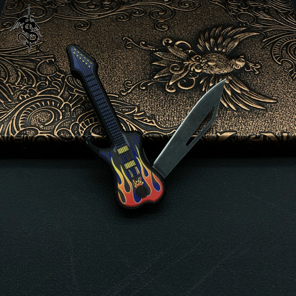 High-End Steel Guitar Creative Tiny EDC Unboxing Knife