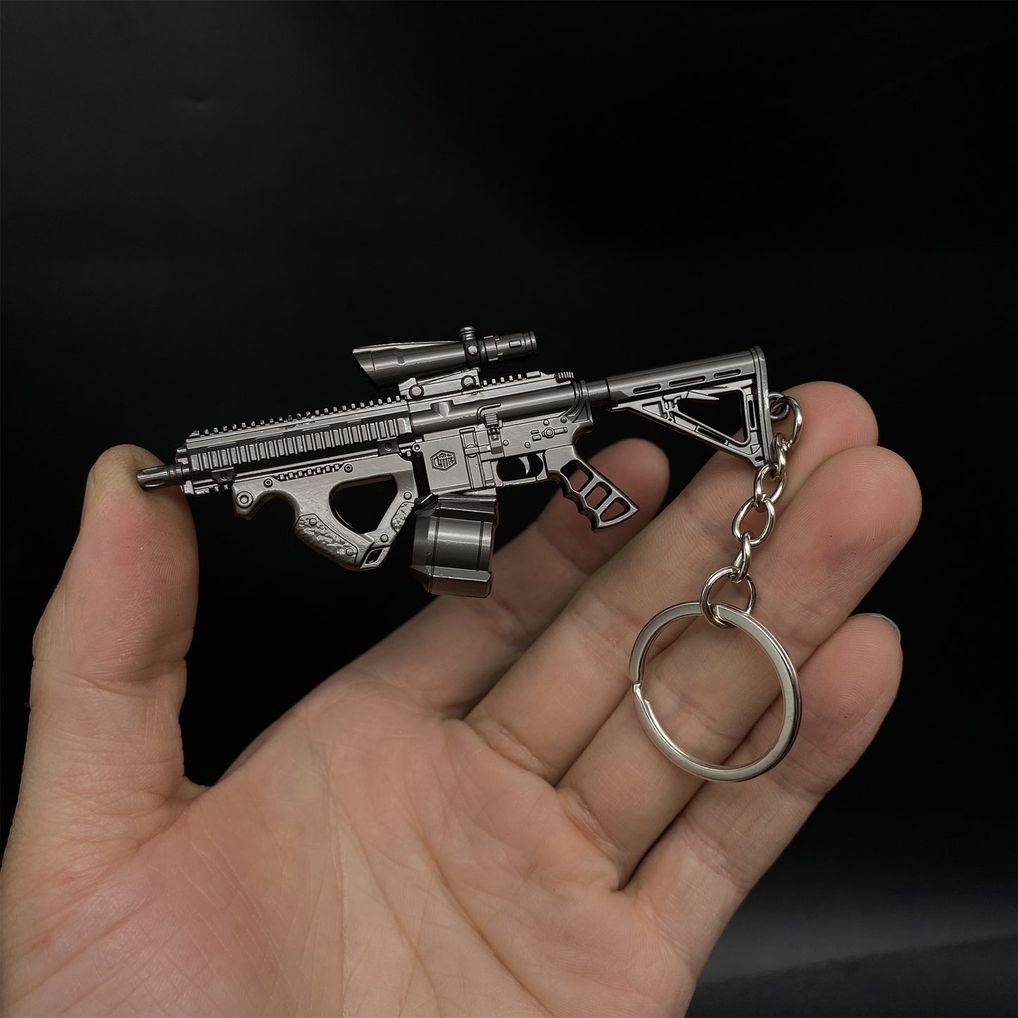 Tiny H416 Assault Rifle Keychain Metal Replica