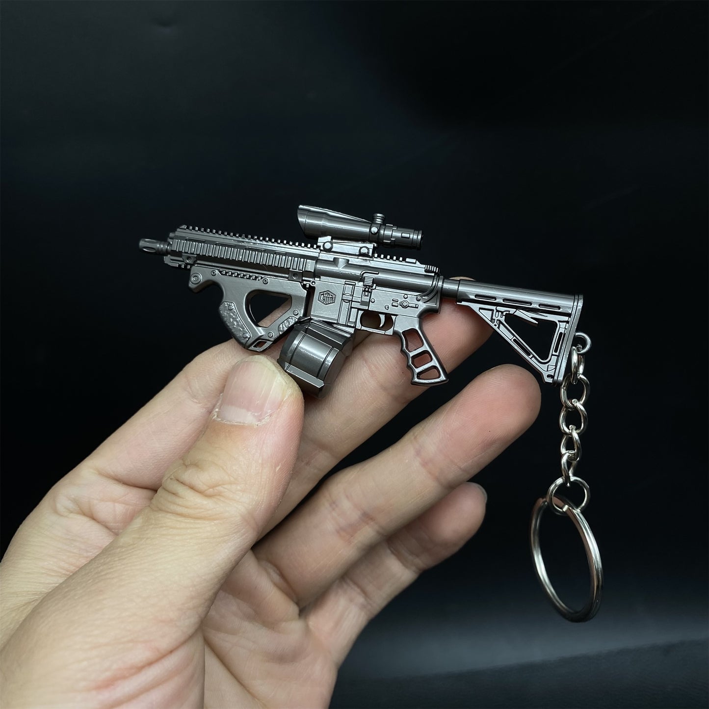Tiny H416 Assault Rifle Keychain Metal Replica