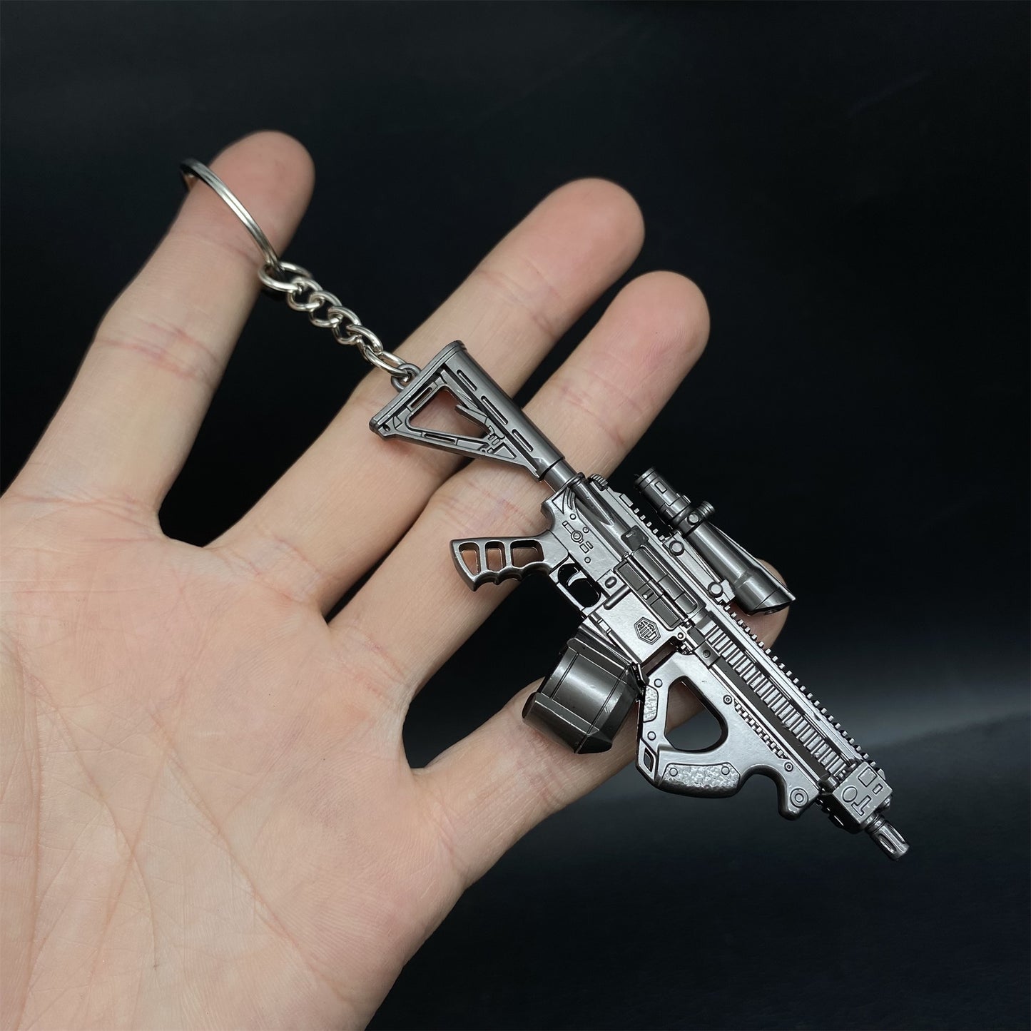 Tiny H416 Assault Rifle Keychain Metal Replica