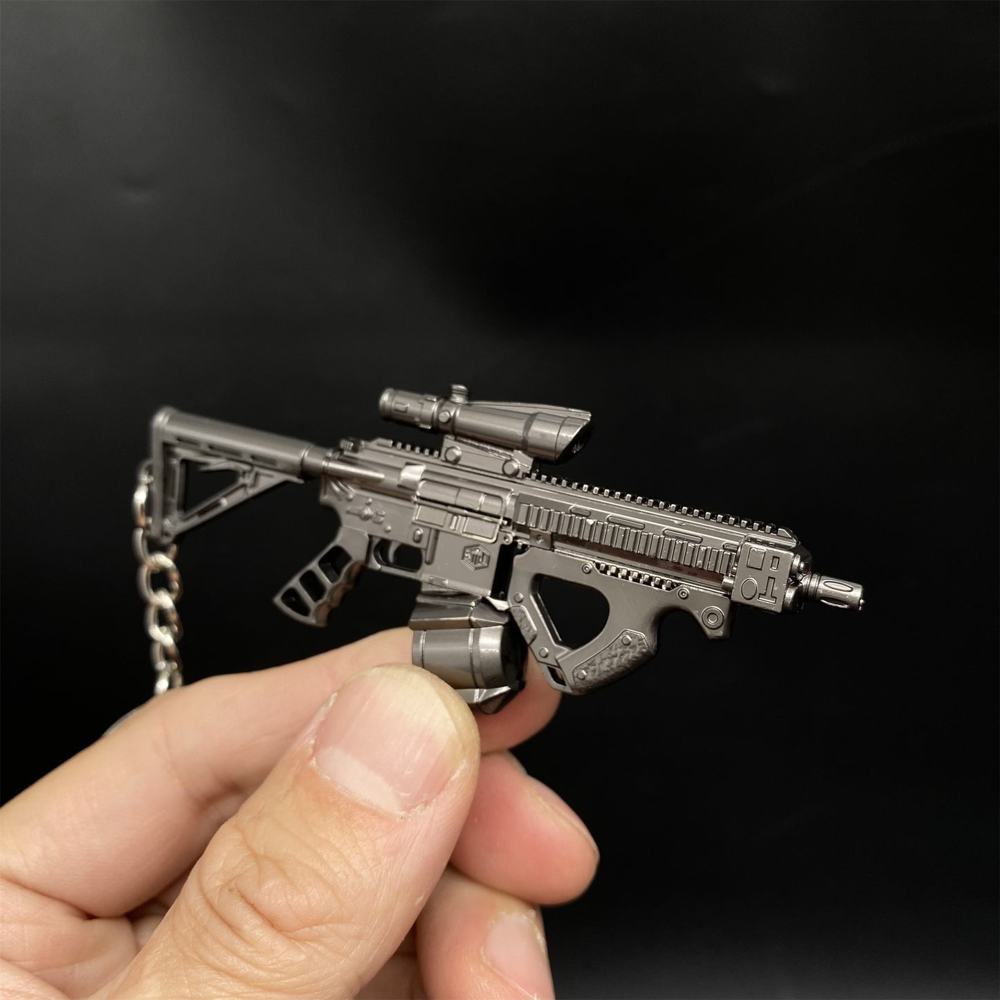 Tiny H416 Assault Rifle Keychain Metal Replica