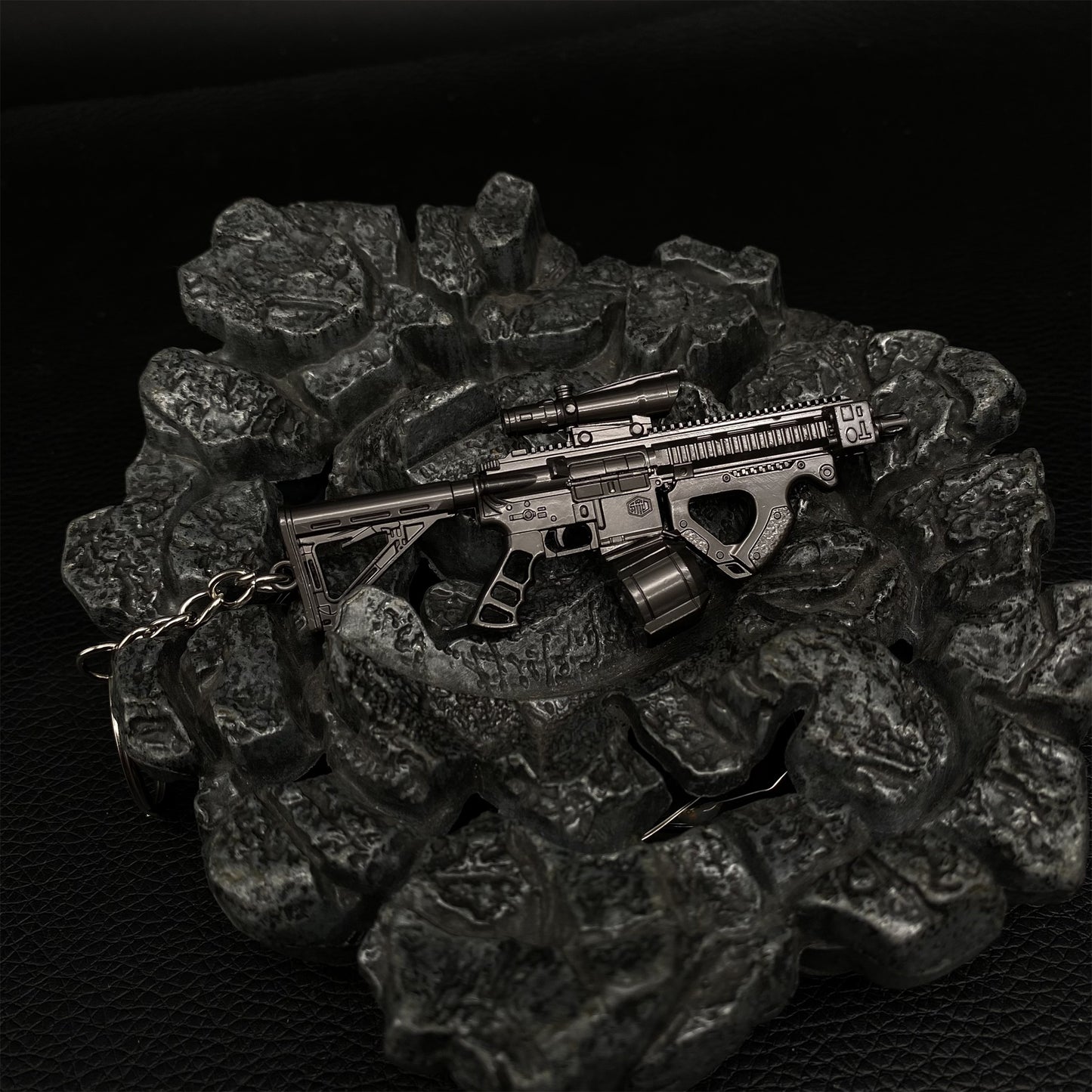 Tiny H416 Assault Rifle Keychain Metal Replica