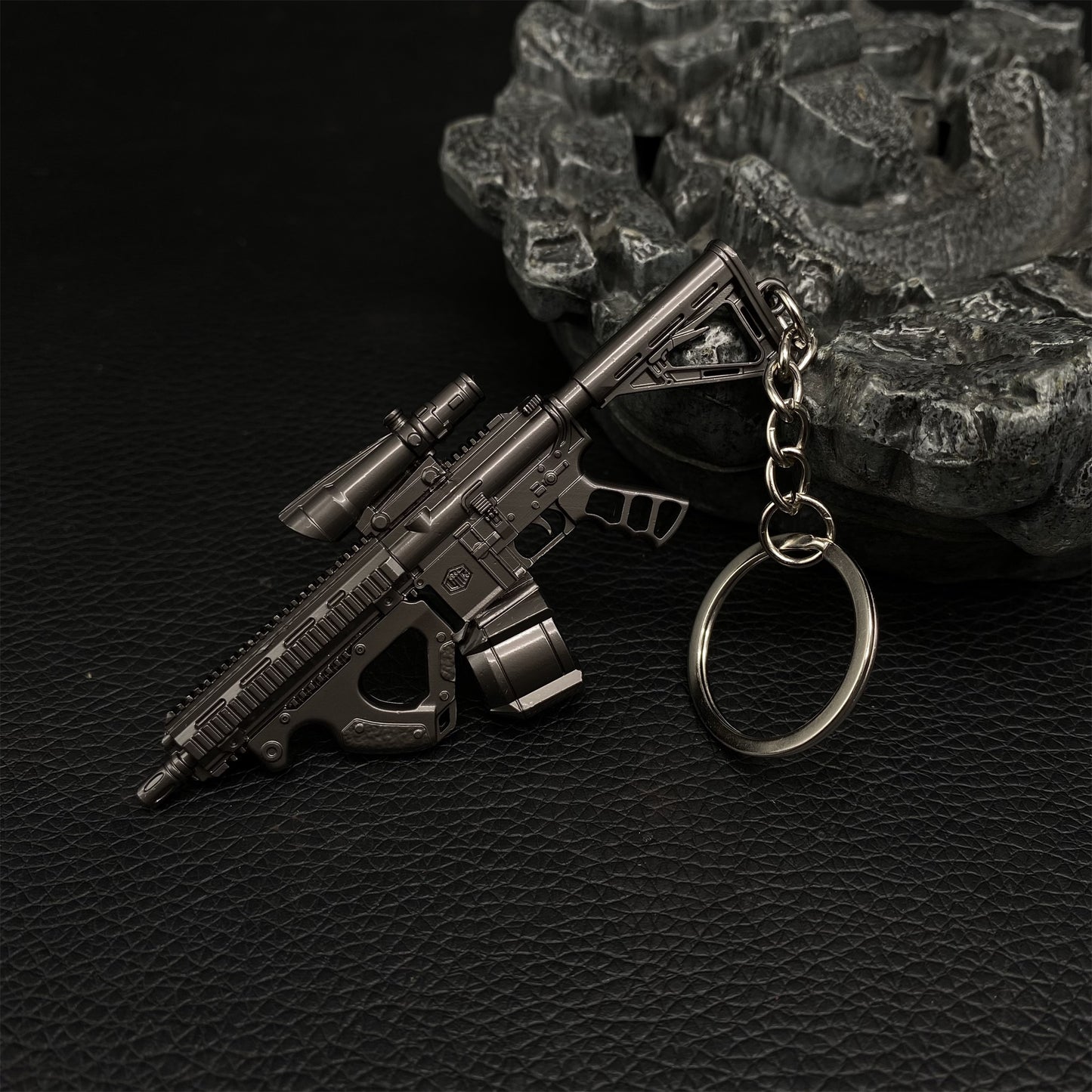 Tiny H416 Assault Rifle Keychain Metal Replica