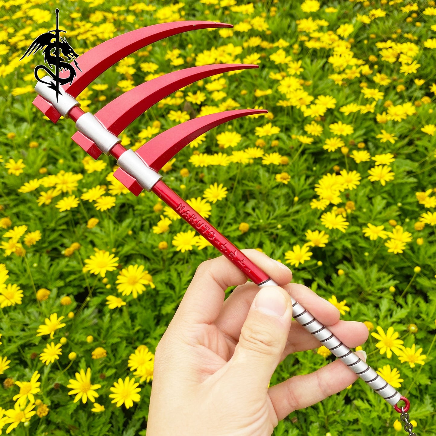 Triple-Bladed Scythe Miniature Hidan Damnation Weapon