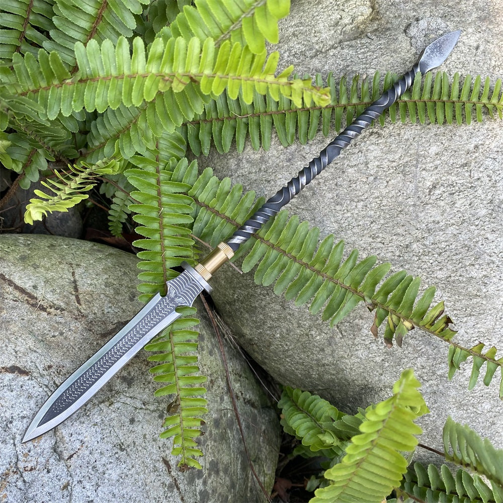 High-End Steel Hand Forged Long Handle Spear 33CM/13"