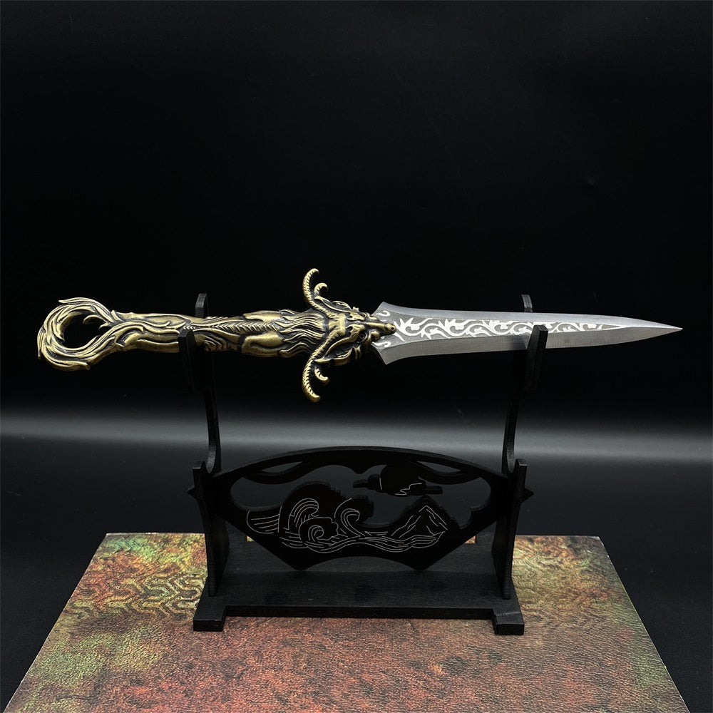 Brass Dragon Dagger Hand Forged Copper Ancient Dragon Handle Short Sword