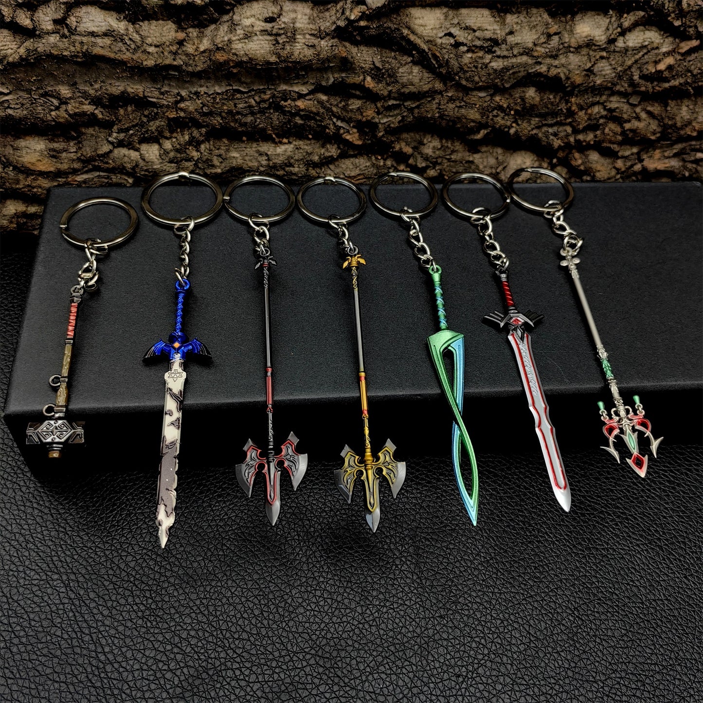 Metal Master Sword Weapon Keychain 7 In 1 Pack