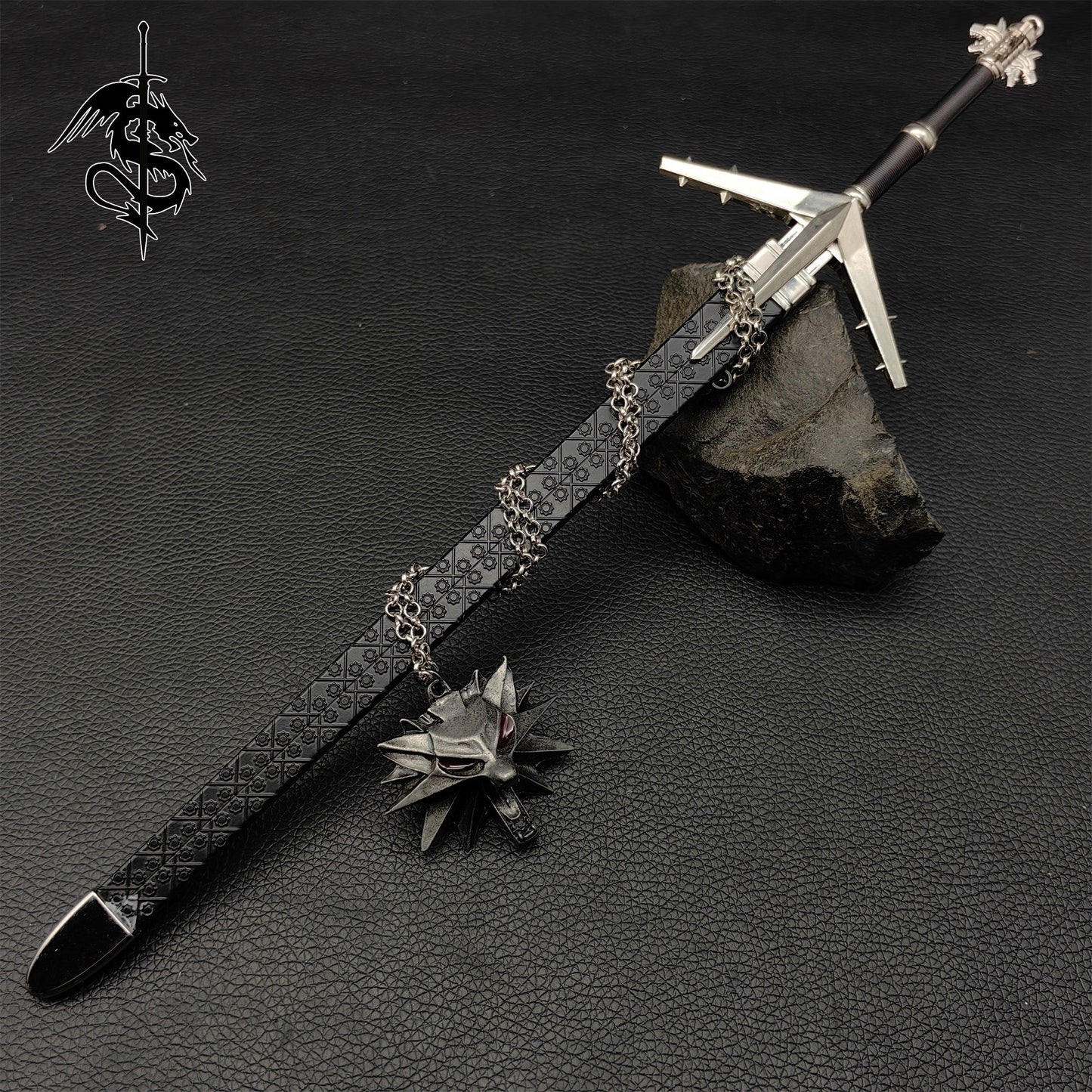 Aerondight Sword Small Metal Replica Geralt Silver Sword