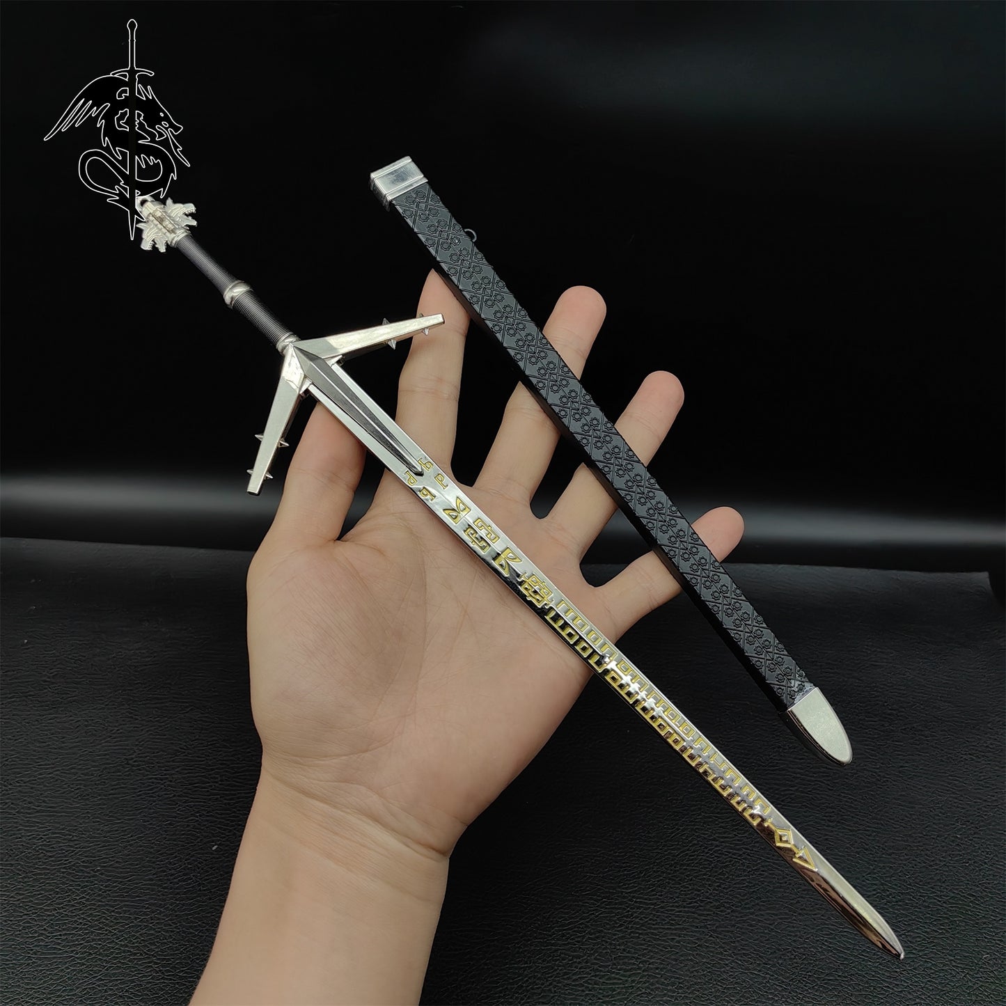Aerondight Sword Small Metal Replica Geralt Silver Sword