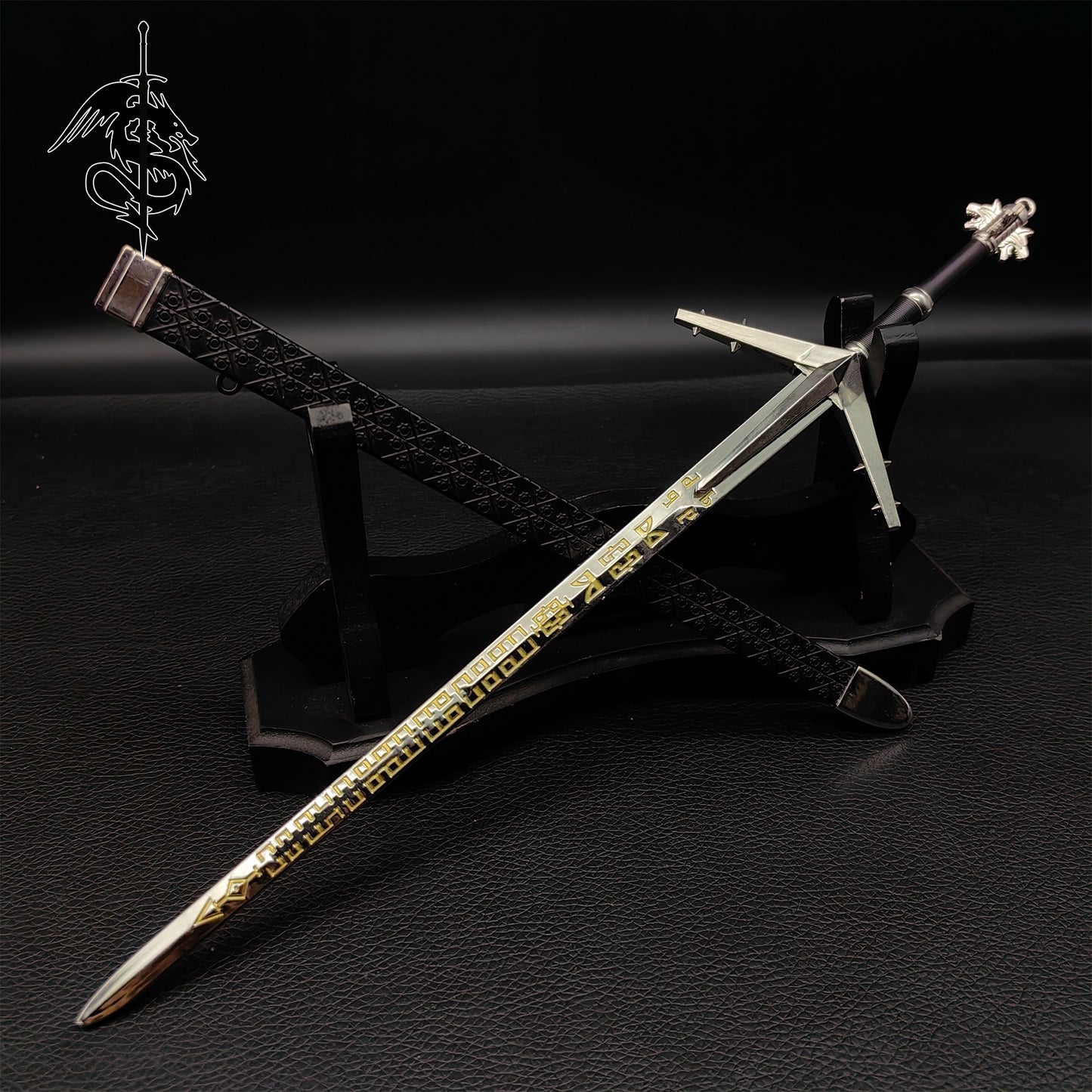 Aerondight Sword Small Metal Replica Geralt Silver Sword