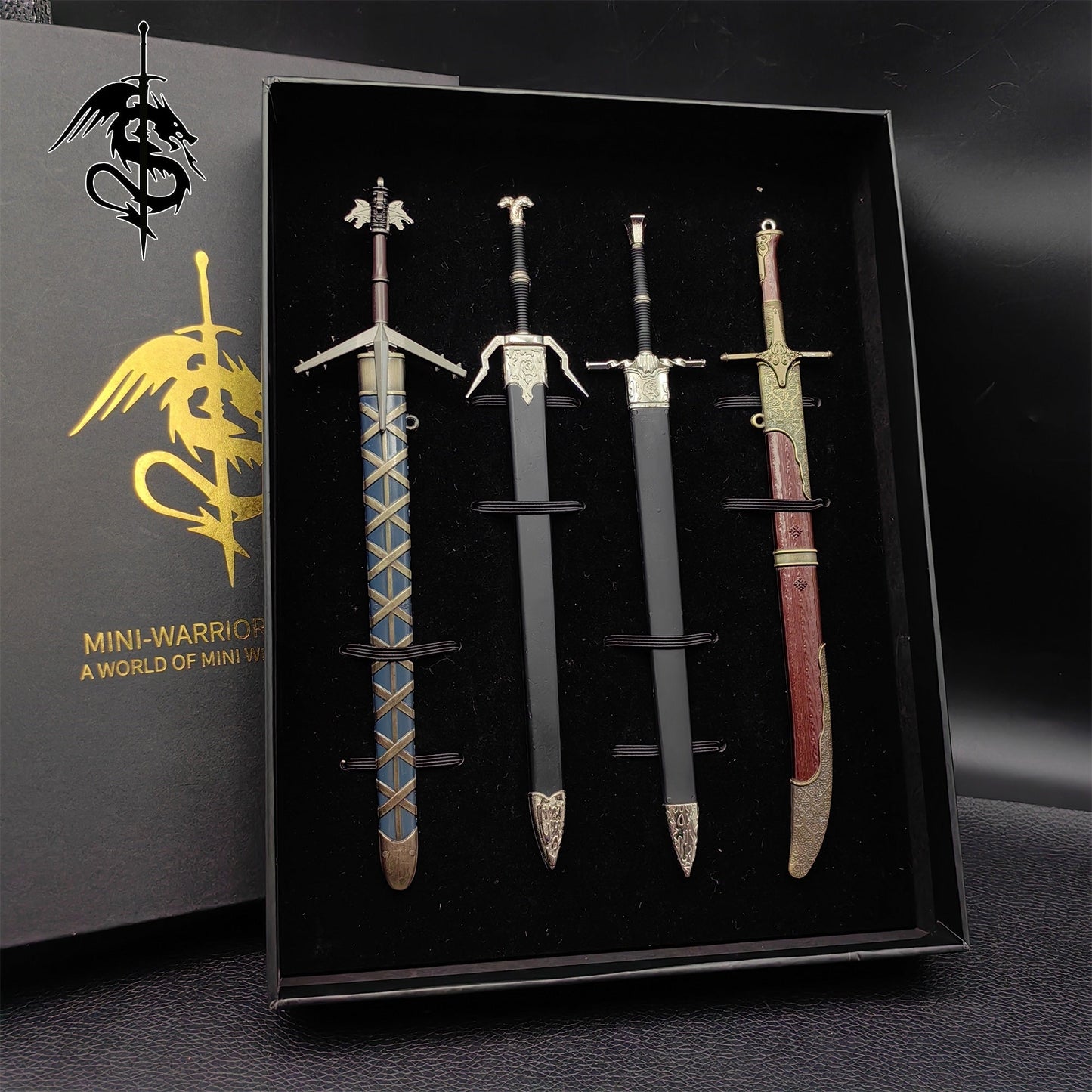 Geralt Of Rivia Sword Metal Miniature 4 in 1 Gift Box USA Stock