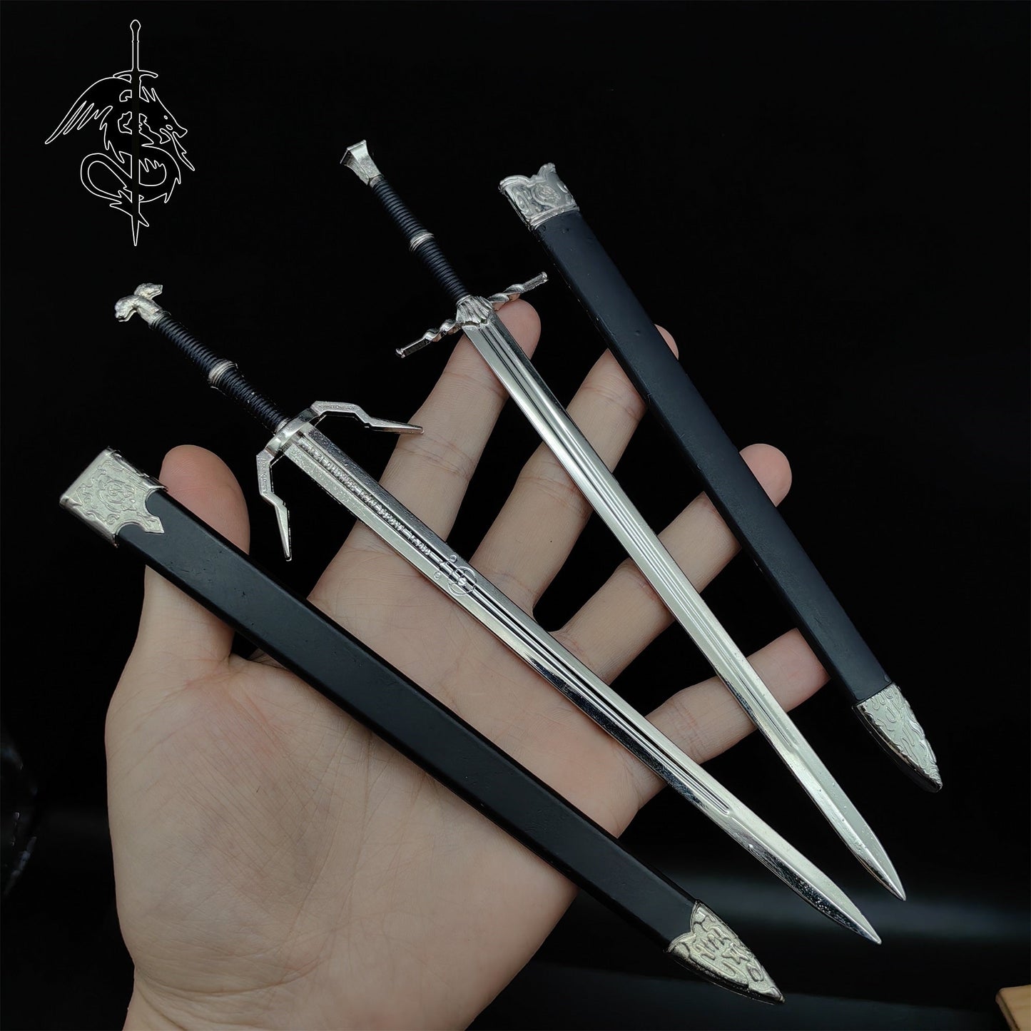 Geralt Of Rivia Sword Metal Miniature 4 in 1 Gift Box USA Stock