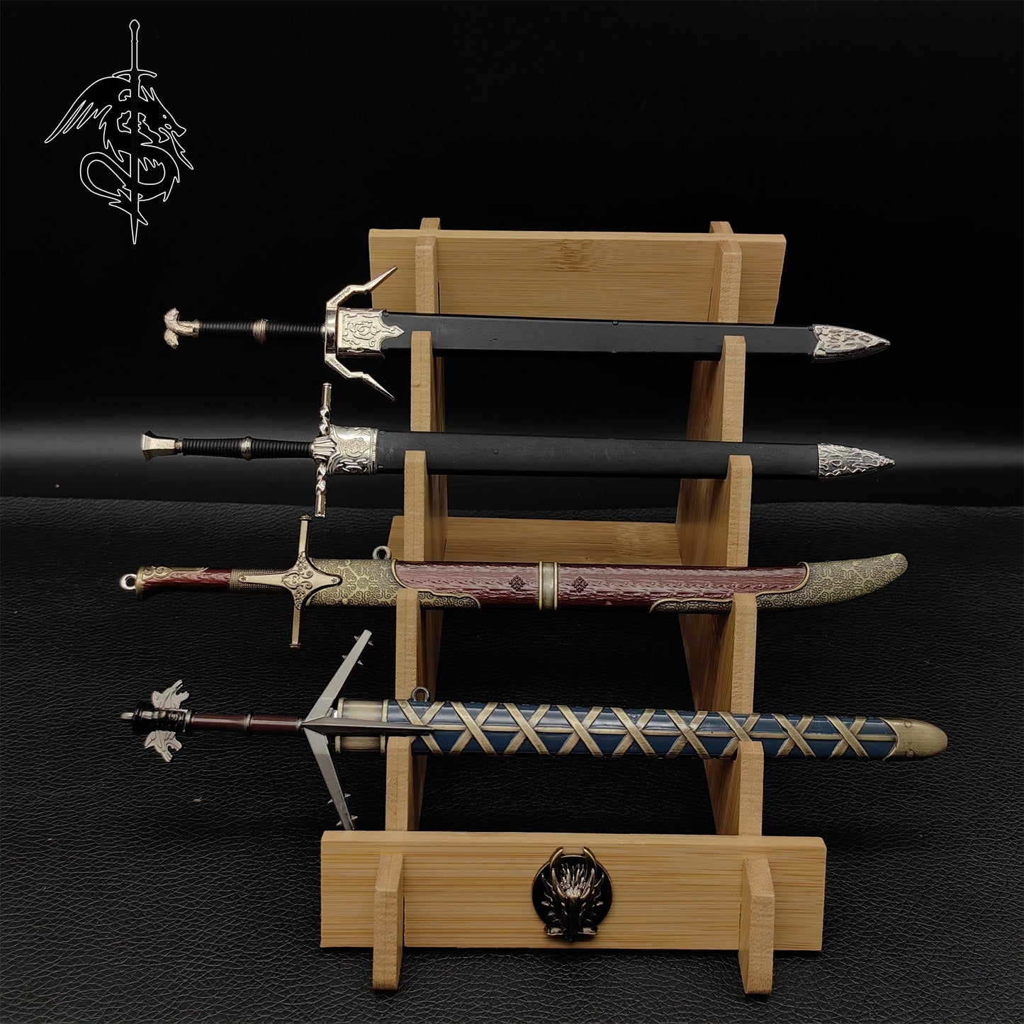 Geralt Of Rivia Steel Silver Sword Aerondight Alice Sword 4 in 1 Gift Box