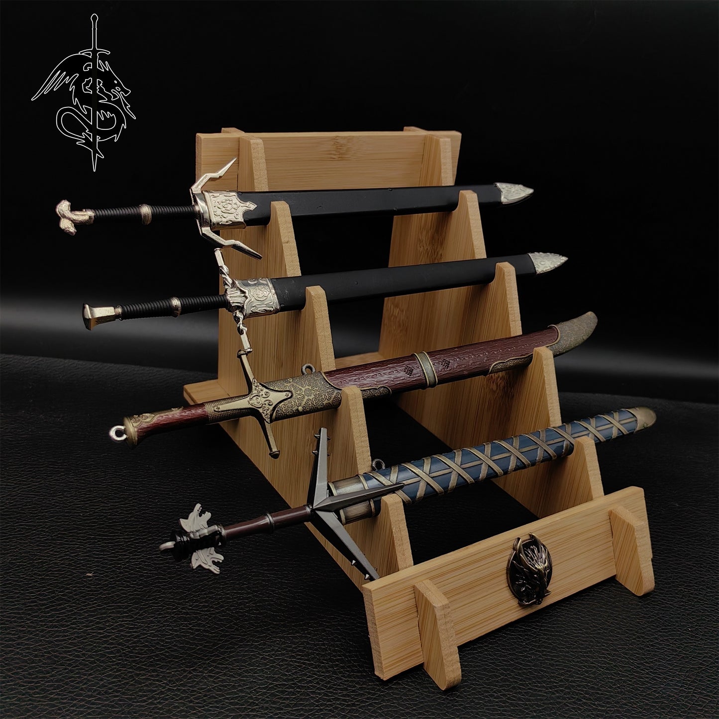 Geralt Of Rivia Steel Silver Sword Aerondight Alice Sword 4 in 1 Gift Box