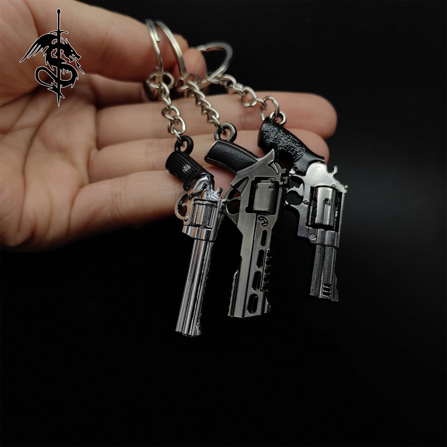 Tiny Gun Keychain Military Hobby Backpack Pendant Gift