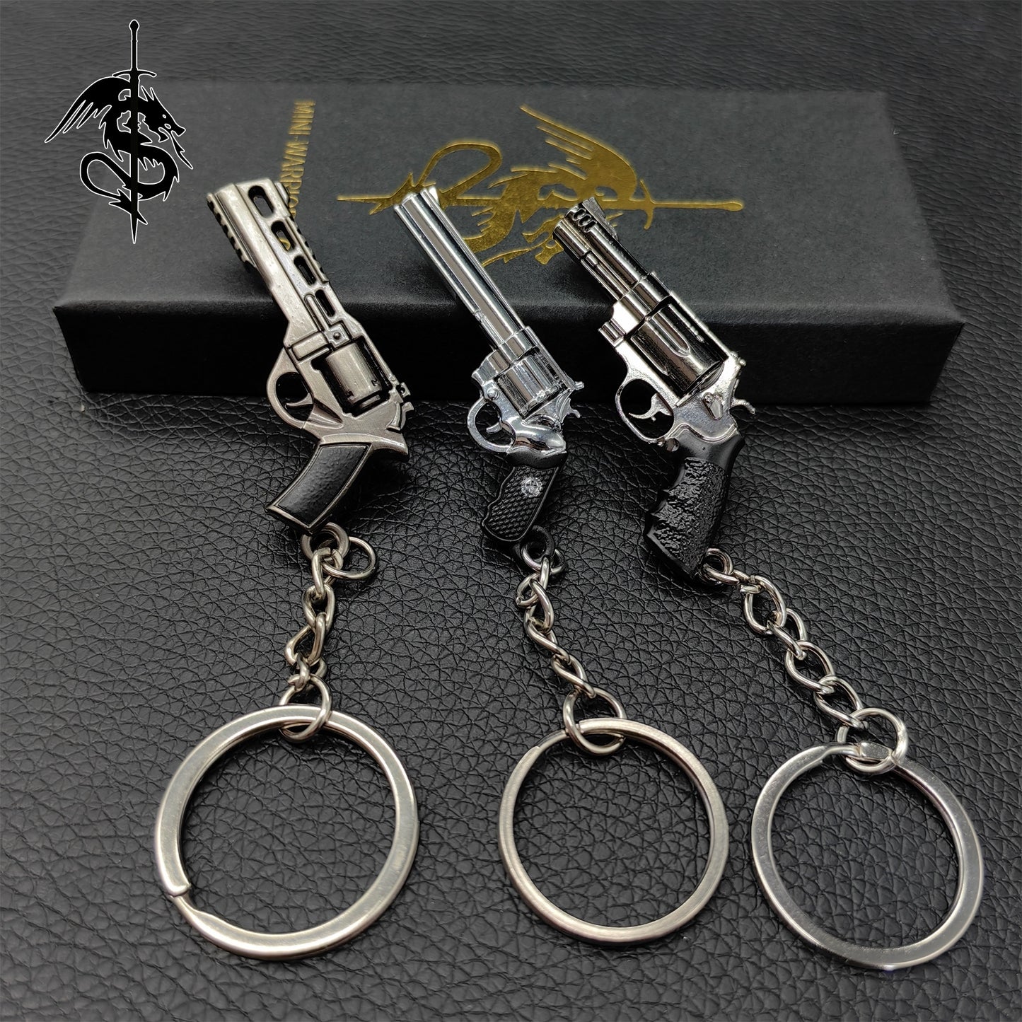 Tiny Gun Keychain Military Hobby Backpack Pendant Gift