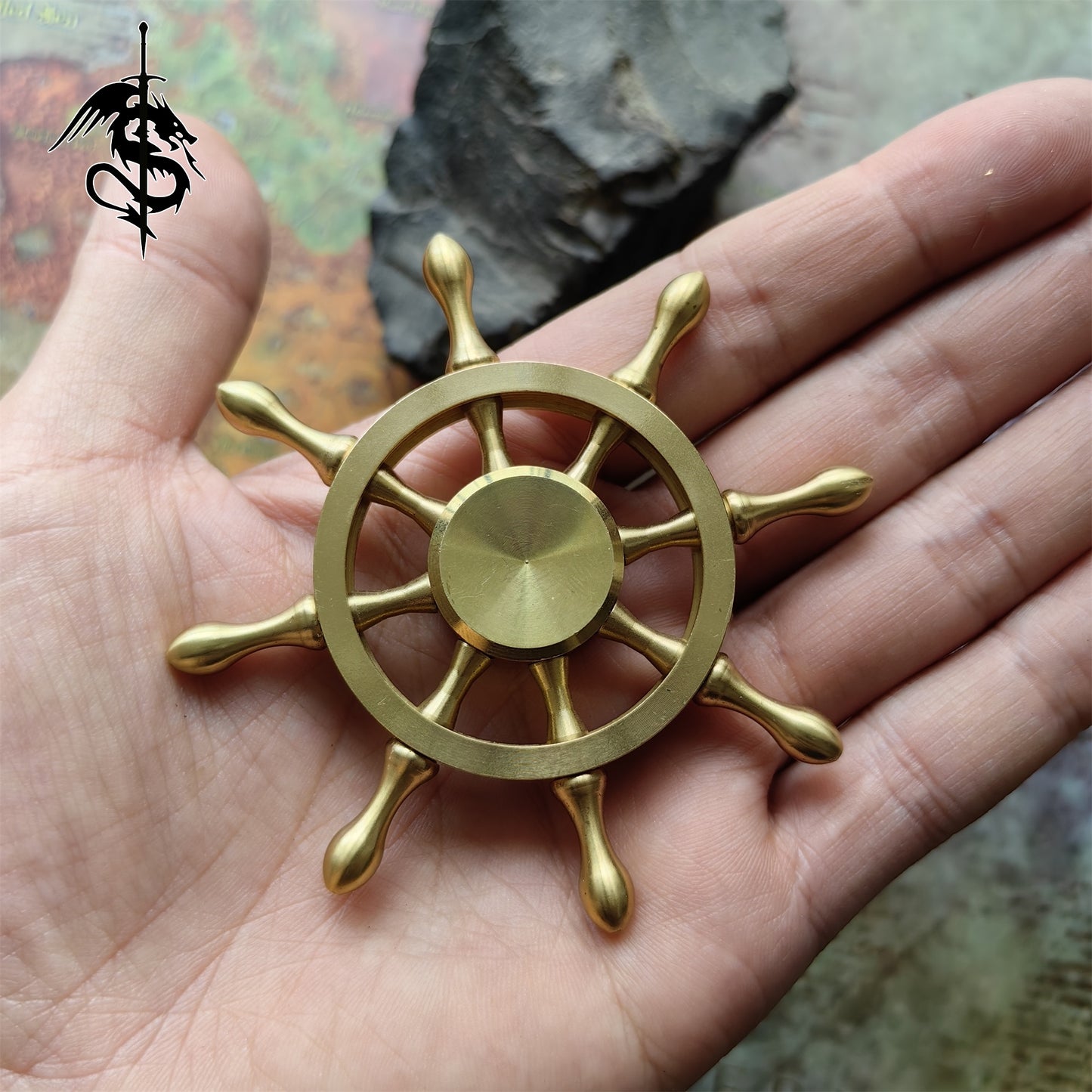 Brass Rotating Rudder Toy Fingertip Spinner