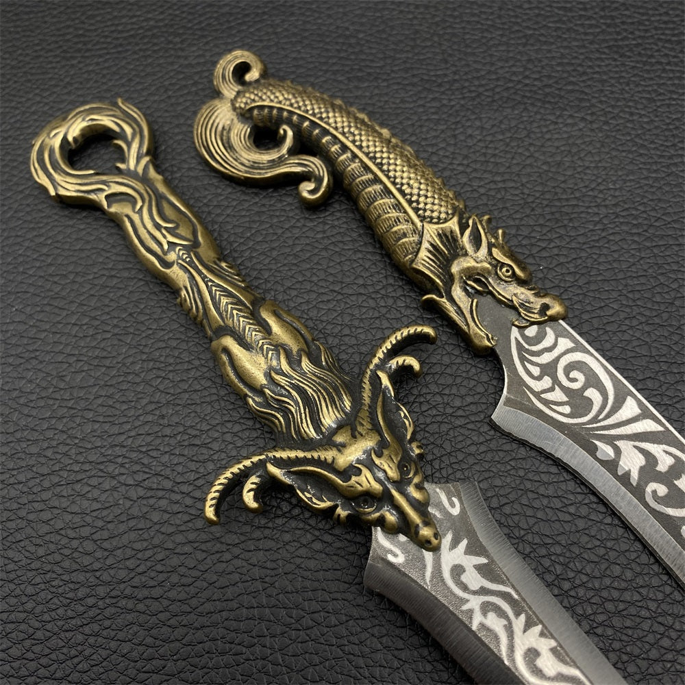 Brass Dragon Dagger Hand Forged Copper Ancient Dragon Handle Short Sword