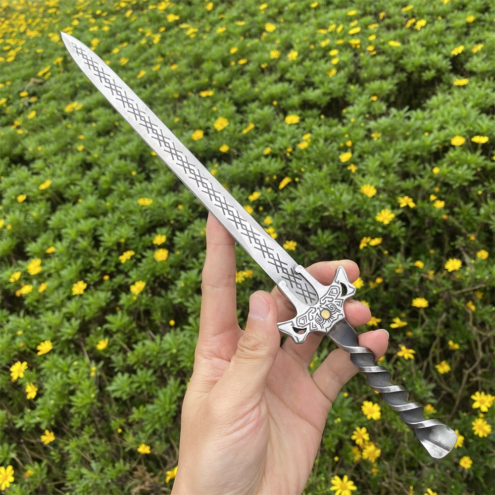 Hand-Forged Steel Weapon Axe Sword Trident Miniature Set