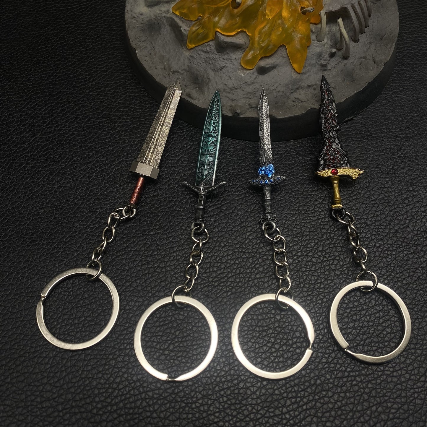 ER Game Sword Keychain 4 In 1 Pack Backpack Decor
