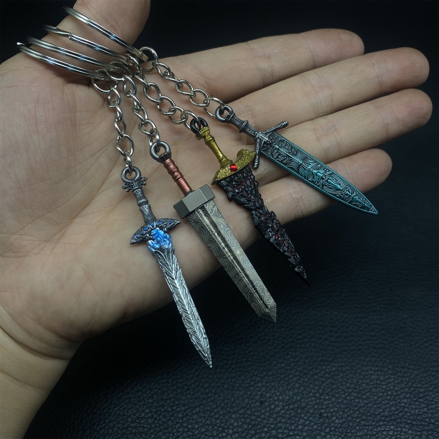ER Game Sword Keychain 4 In 1 Pack Backpack Decor
