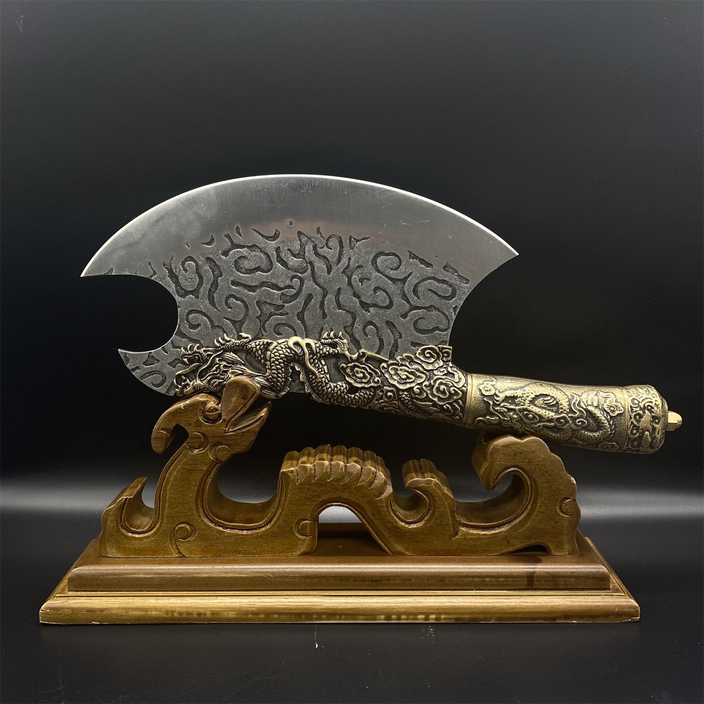 Hand-Forged Brass Dragon Handle Kitchen Knife