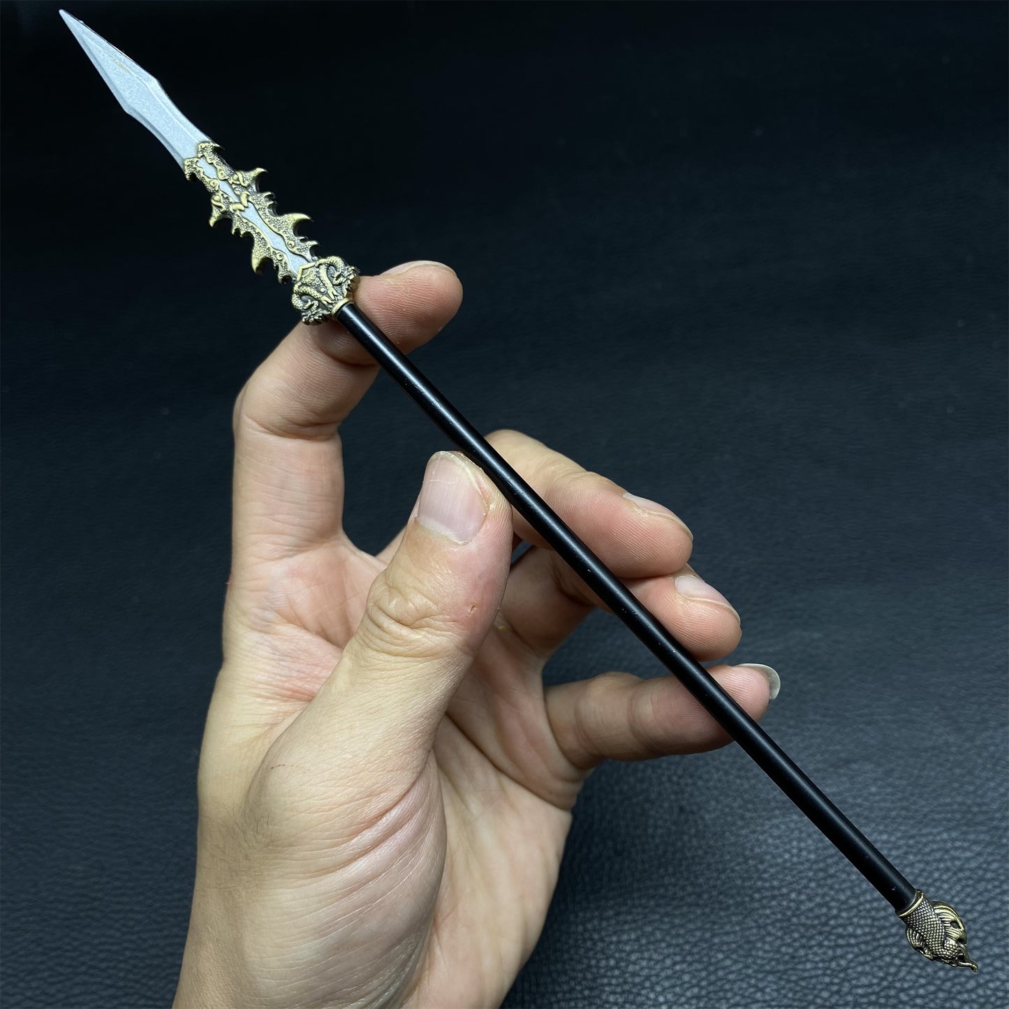 Chinese Ancient Long Handle Axe Spear Metal Miniature 4 in 1 Pack