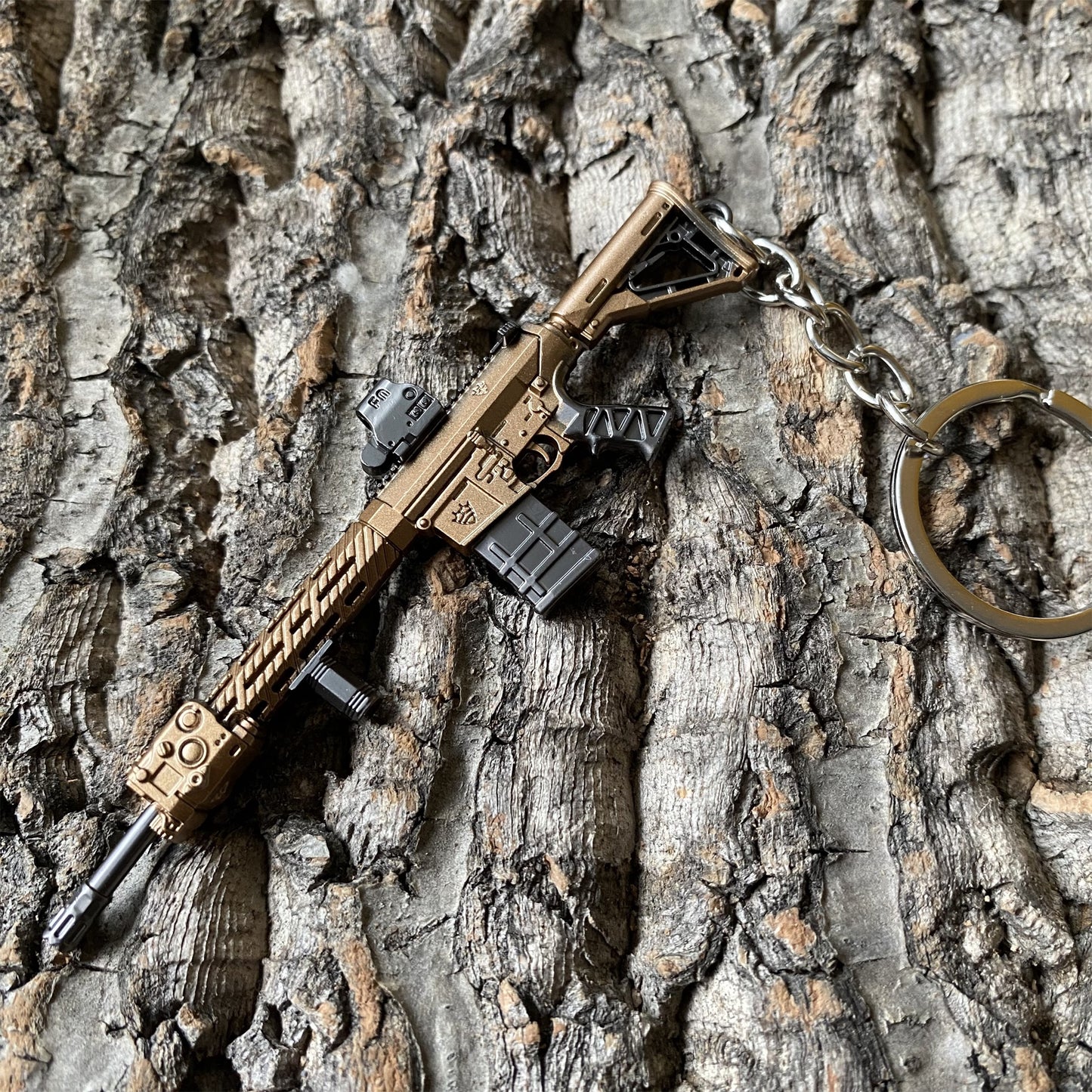 Tiny M110 Assault Rifle Metal Gun Keychain