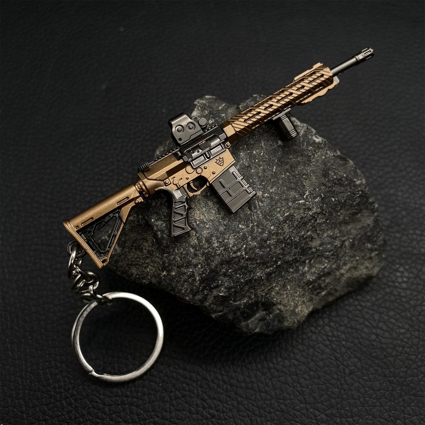 Tiny M110 Assault Rifle Metal Gun Keychain