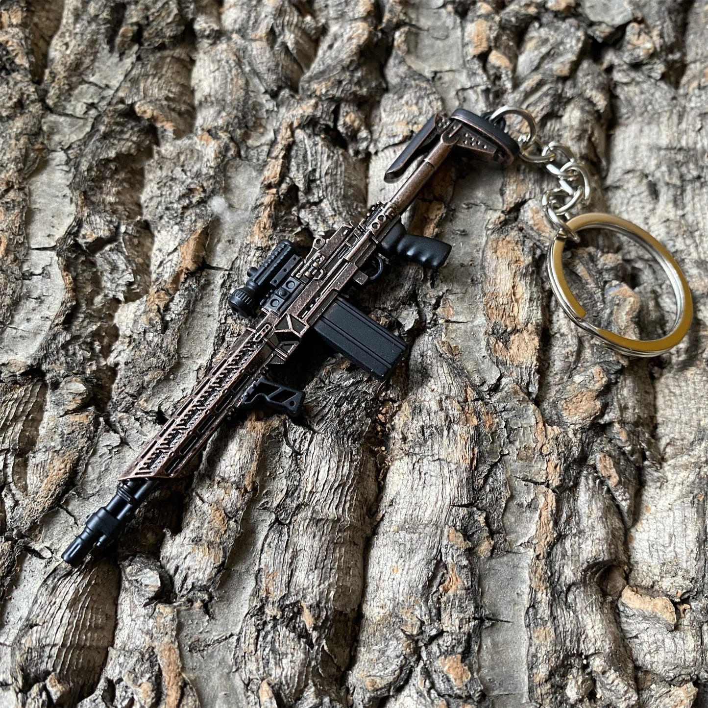 Tiny MK14 Assault Metal Gun Keychain