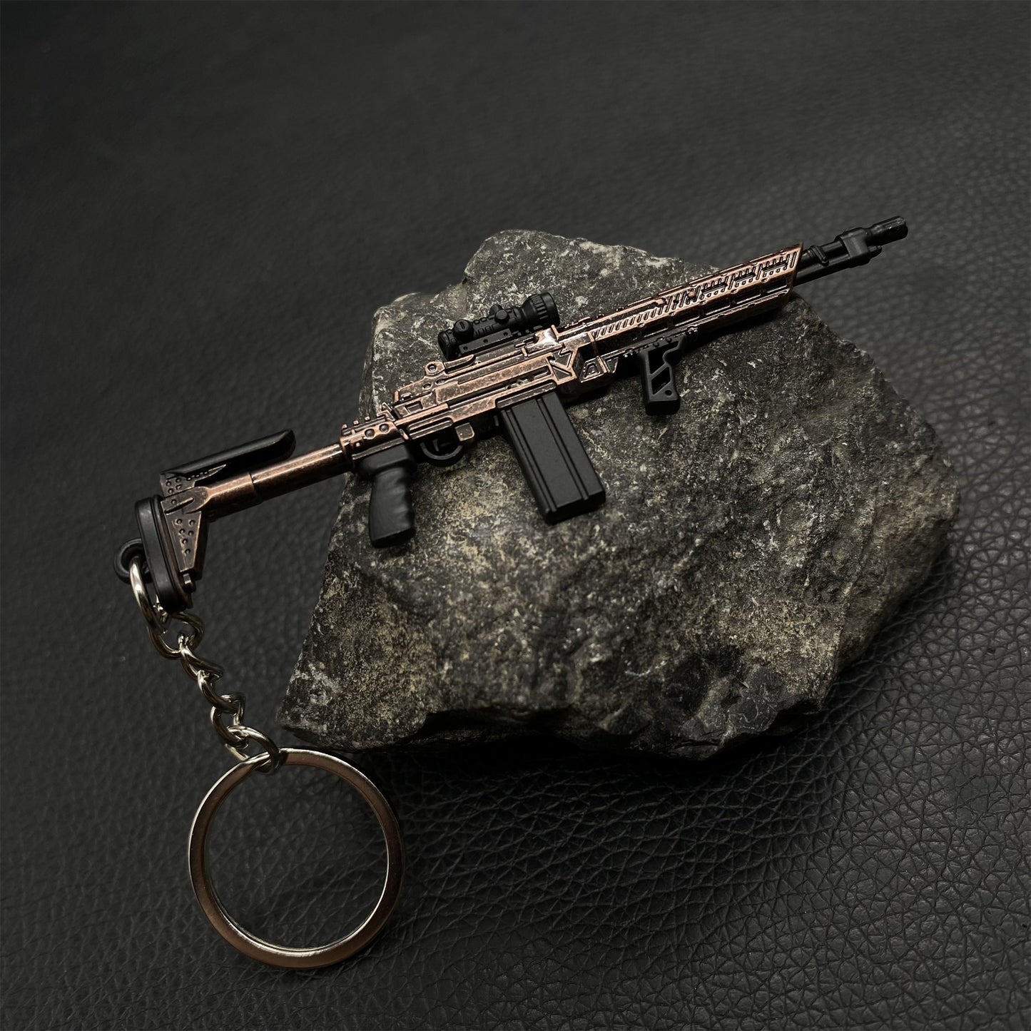 Tiny MK14 Assault Metal Gun Keychain