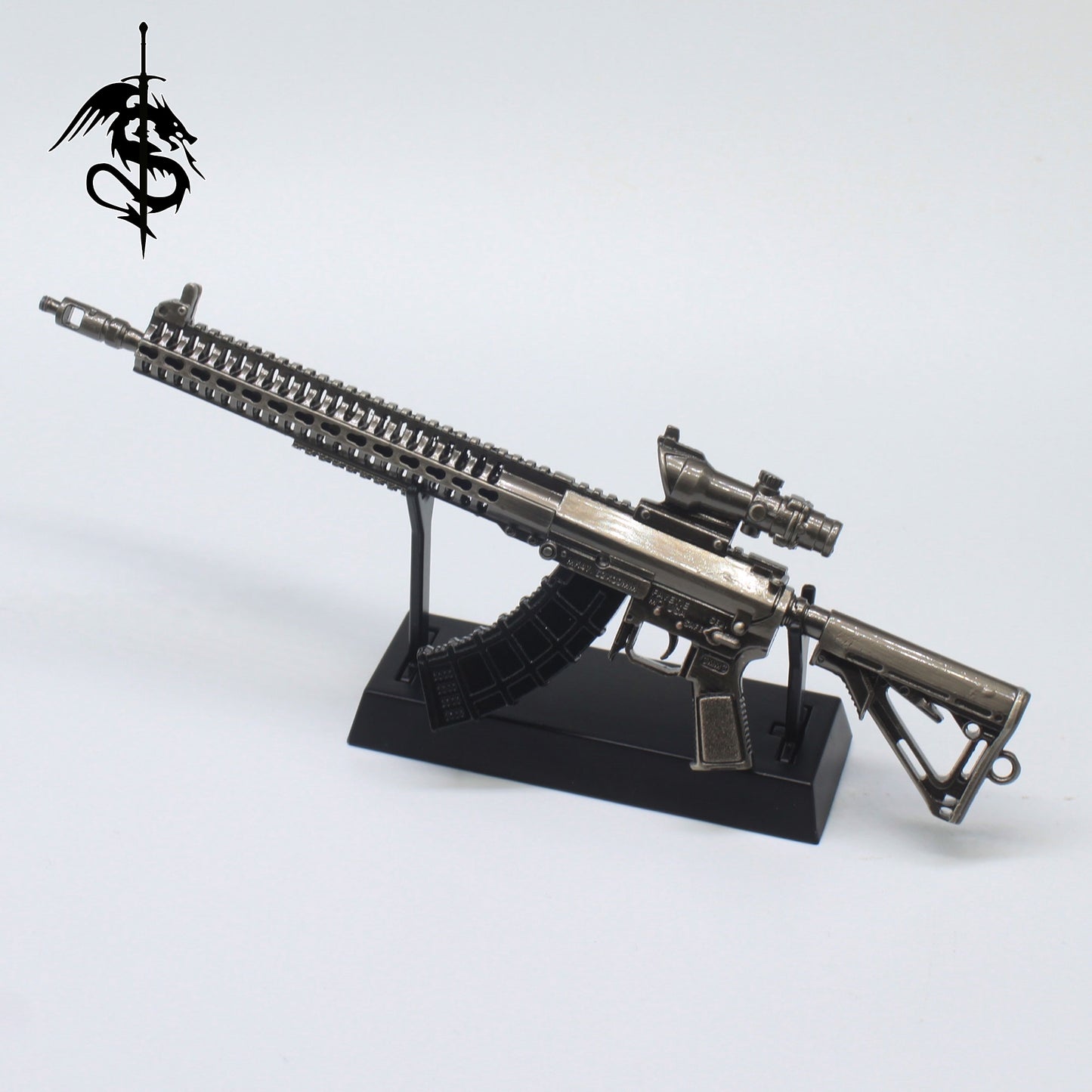 Sword Miniature Display Metal Holder Tiny Gun Stand