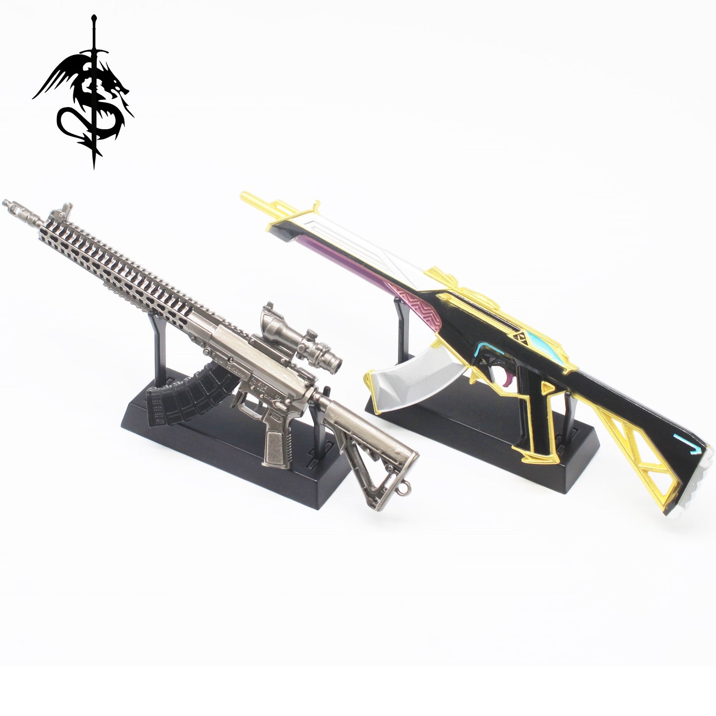 Sword Miniature Display Metal Holder Tiny Gun Stand
