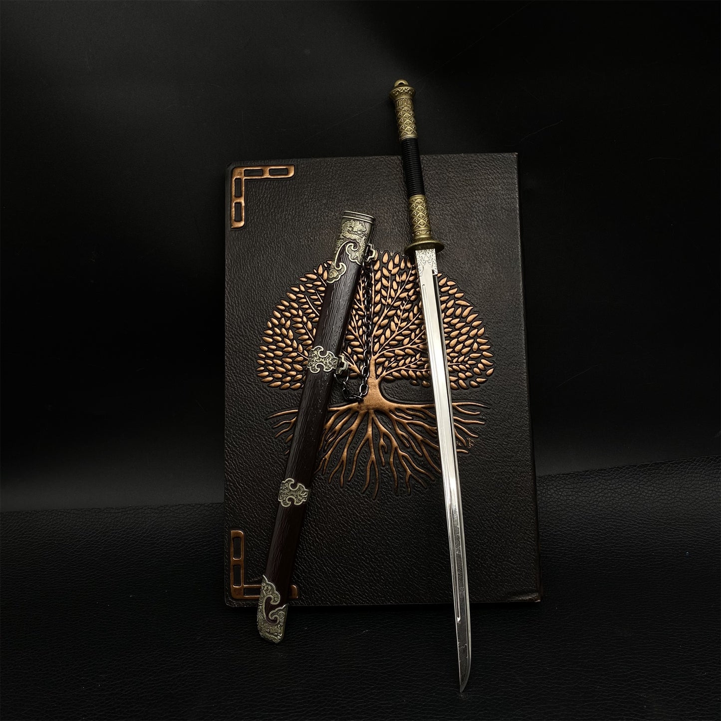 Ancient Chinese Miao Dao Warrior Anti Japanese Pirate Weapon11.4'' Metal Replica